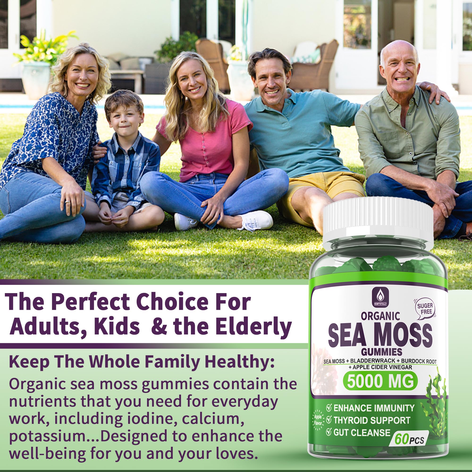 Sea Moss Supplement 5000mg, Sugar Free Sea Moss Gummies, Irish Sea Moss EnvyDeal Au supplements