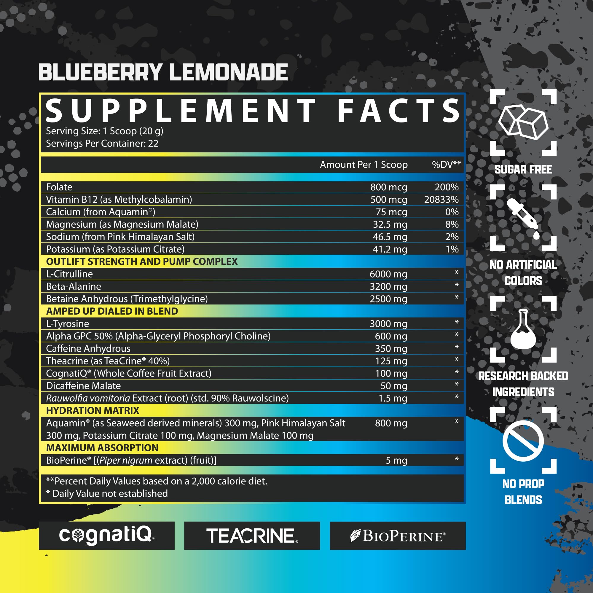 OUTLIFT Amped Max Dosed Pre Workout Powder, 6G Citrulline, 3.2G Beta Alanine Nutrex Research Au supplements