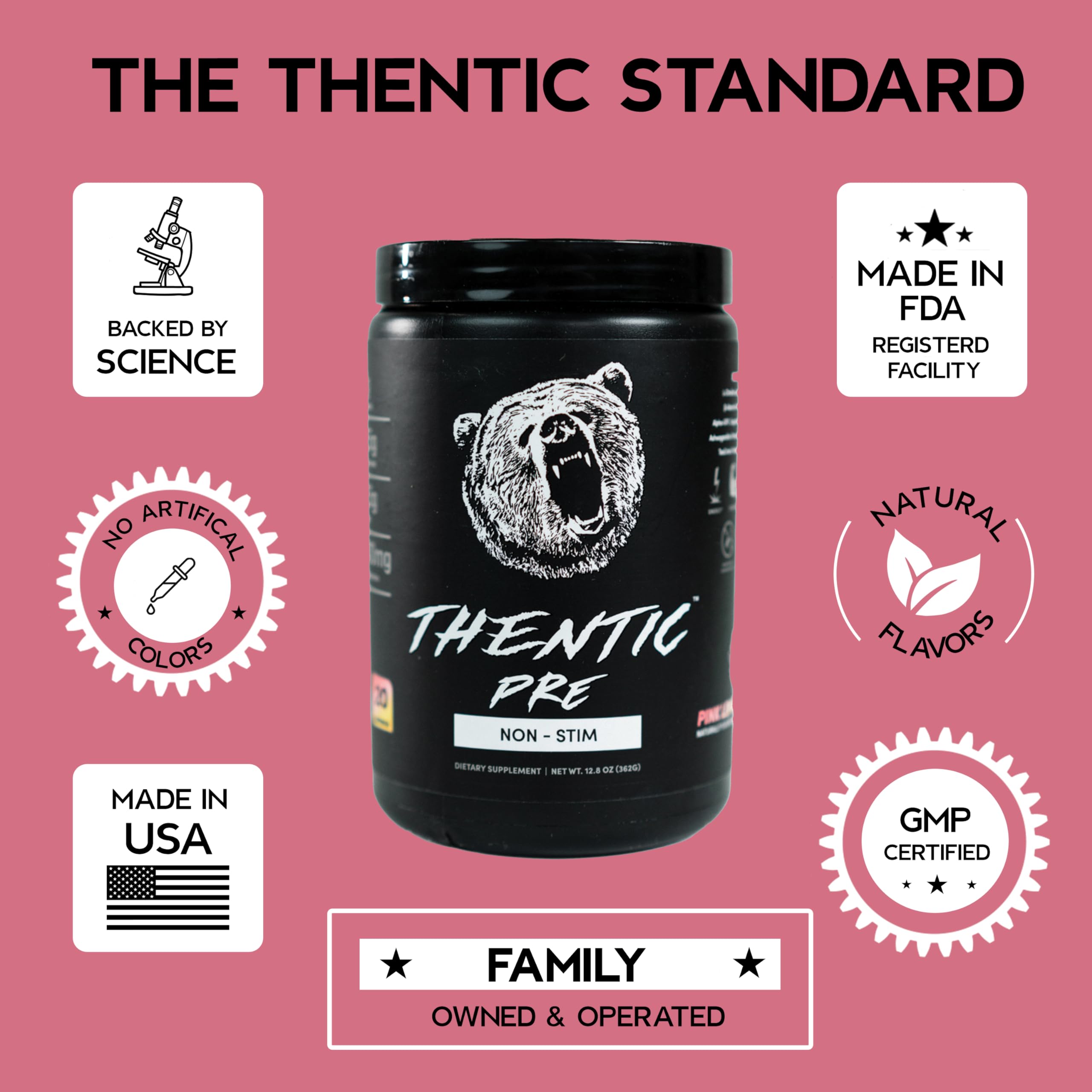 THENTIC Caffeine Free Pre Workout - Naturally Flavored & Sweetened Nootropic Non-Stim THENTIC Au supplements