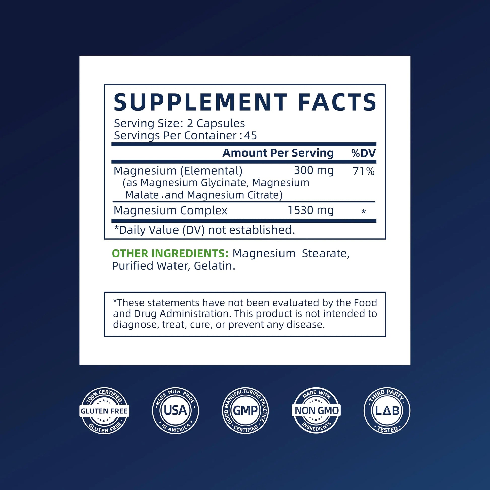 Vicwell Triple Magnesium Complex - 300mg Magnesium from Malate, Glycinate, and Citrate - Supports Stress Relief & Sleep, Nerves & Metabolism, Muscle Relaxation & Bone Health - 90 Capsules(1 Bottle) Vicwell Au supplements