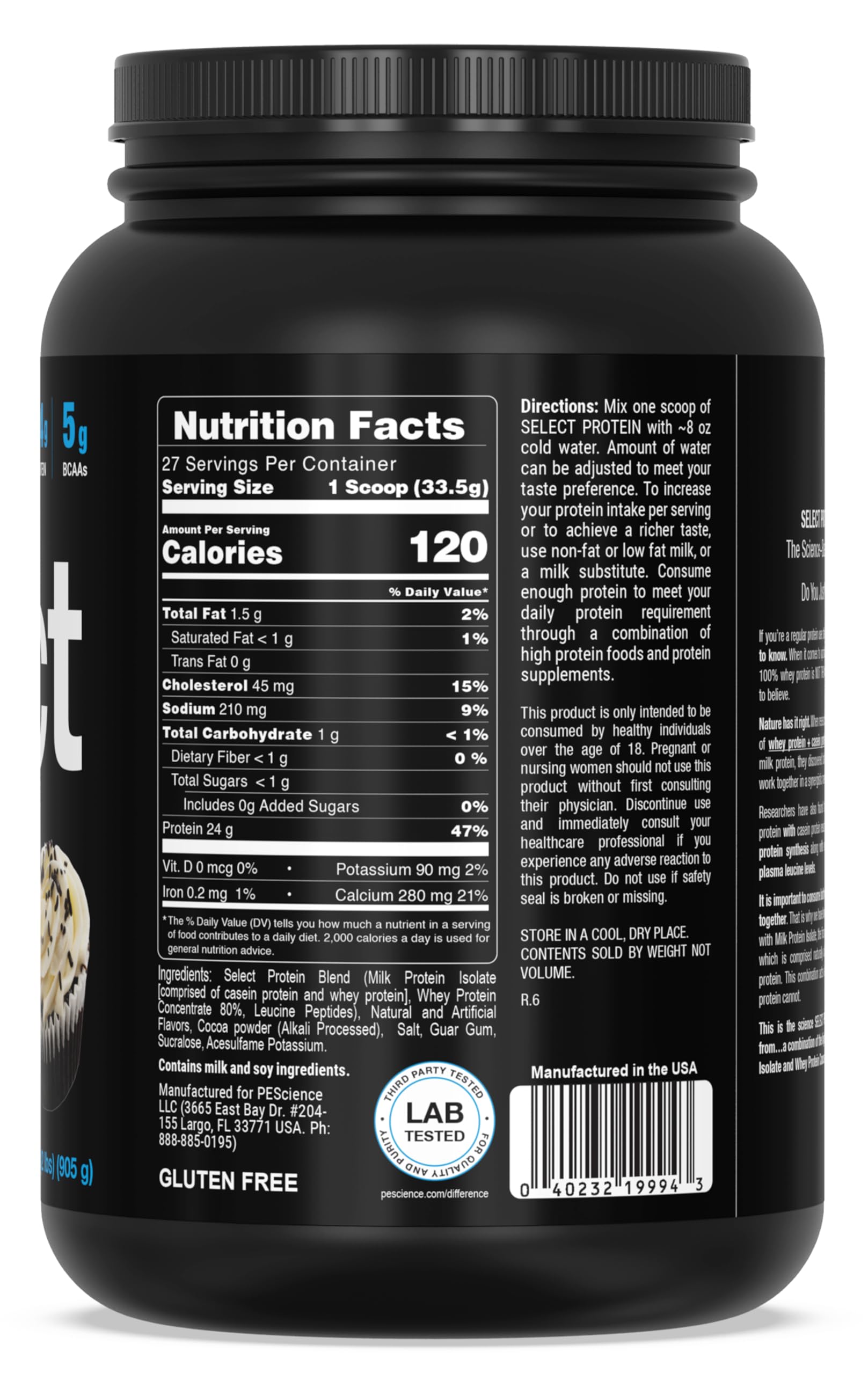 PEScience Select Low Carb Protein Powder, Chocolate Cupcake, 27 Serving, Keto PEScience Au supplements