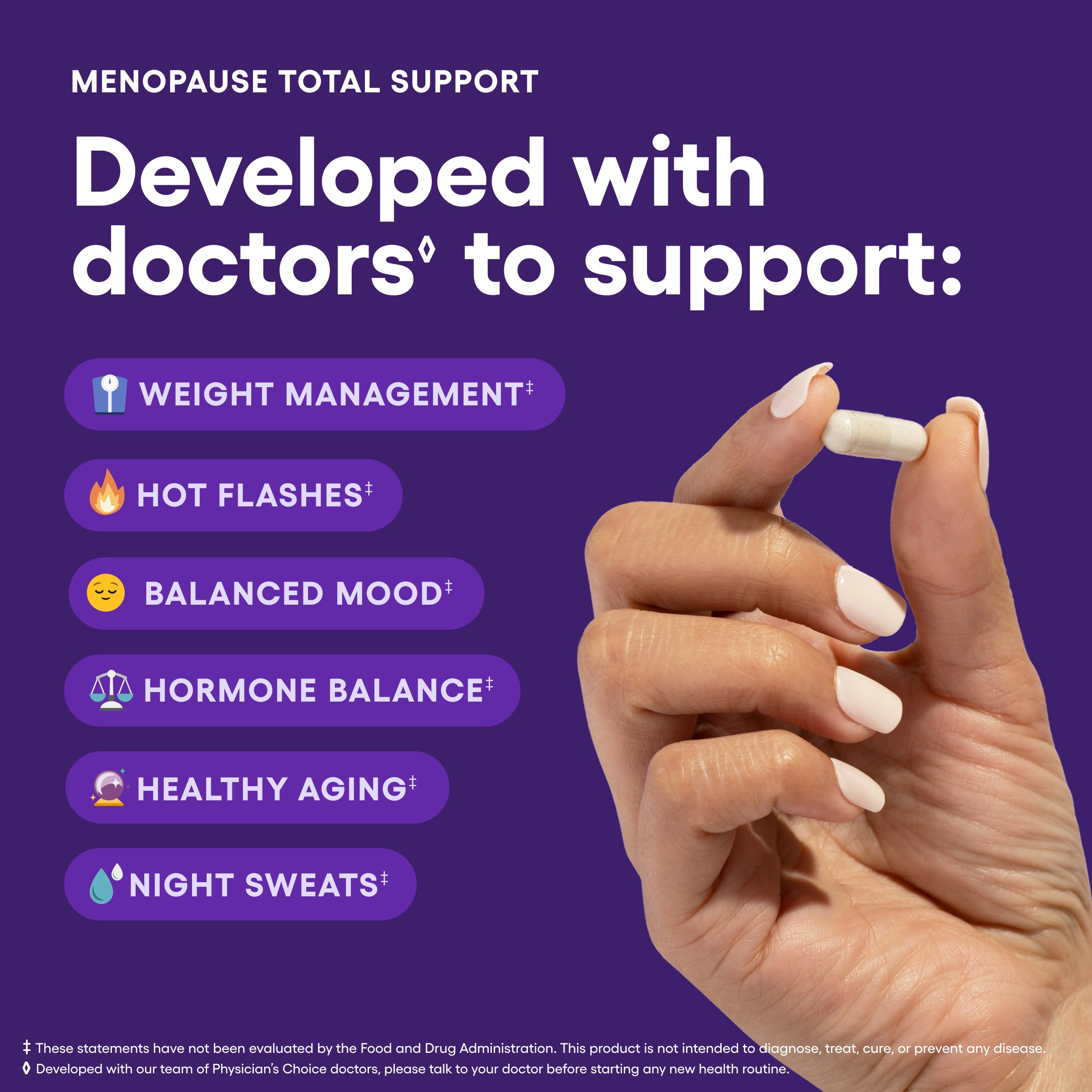 Physician's CHOICE Menopause Probiotic Supplement for Women - Supports Hormone Balance, Hot Flashes, Night Sweats, Weight Management, Bloating & Gut Health - with Black Cohosh, Resveratrol+ - 30ct Physician's CHOICE Au supplements