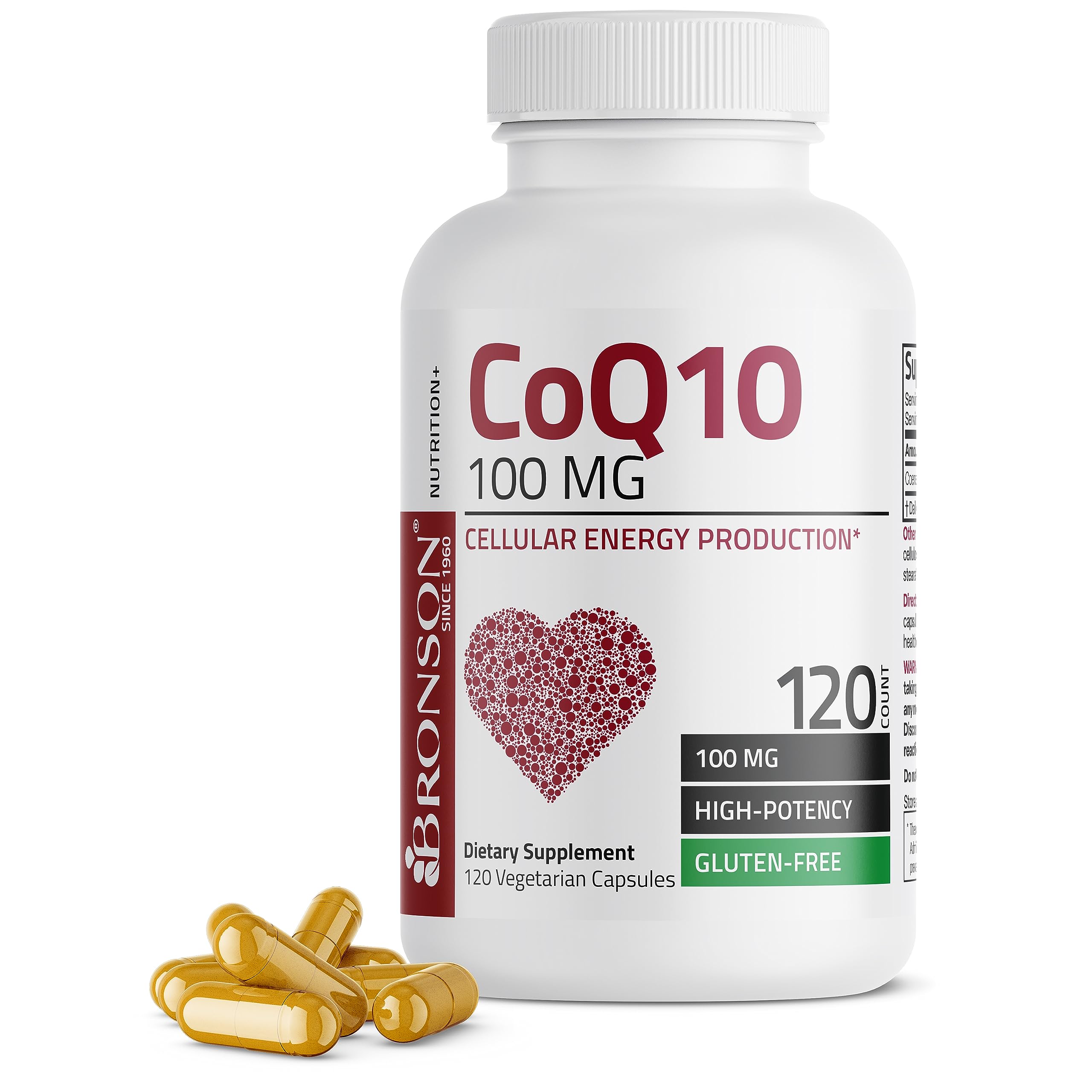 Bronson CoQ10 100 MG High Potency Cellular Energy Production, 120 Vegetarian Capsules Bronson Au supplements