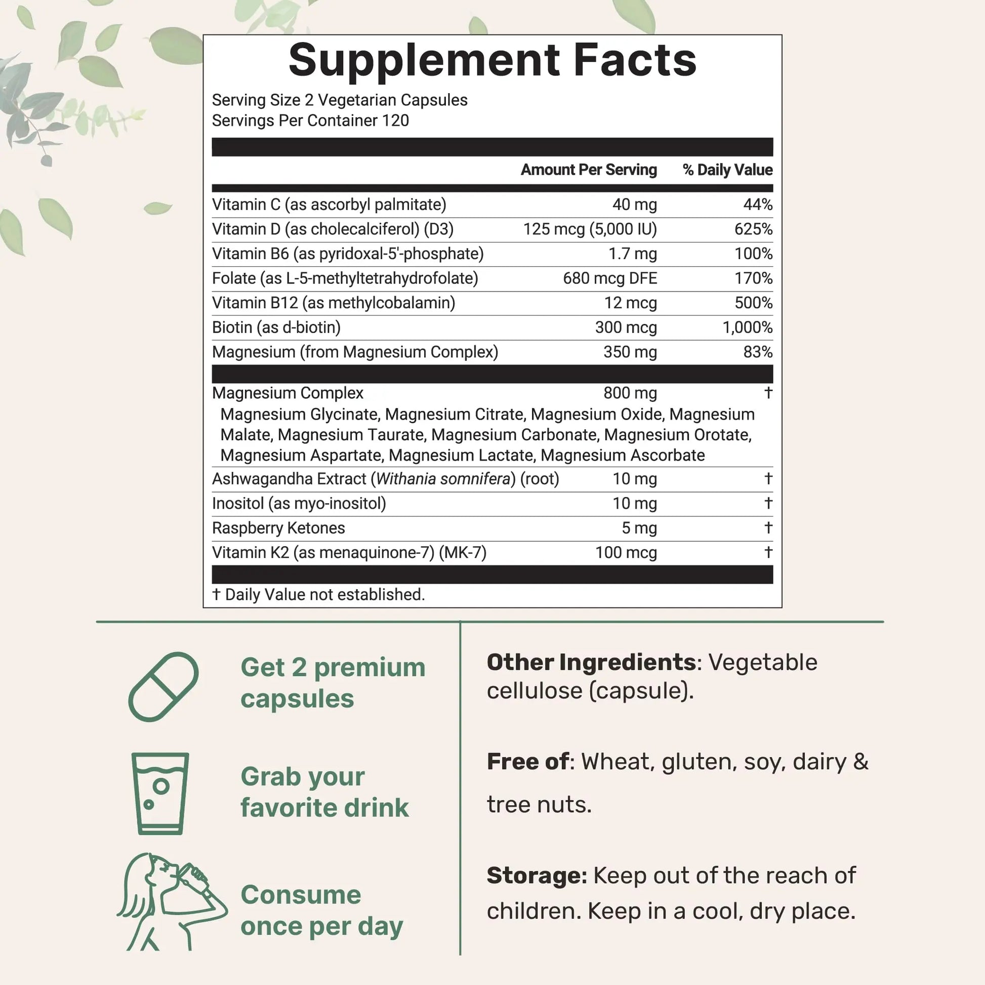 Magnesium Complex for Women, 240 Vegetarian Capsules | 20-in-1 Formula - Magnesium Blend with Vitamin D3, K2, Ashwagandha & More | Filler Free, Non-GMO Micro Ingredients Au supplements