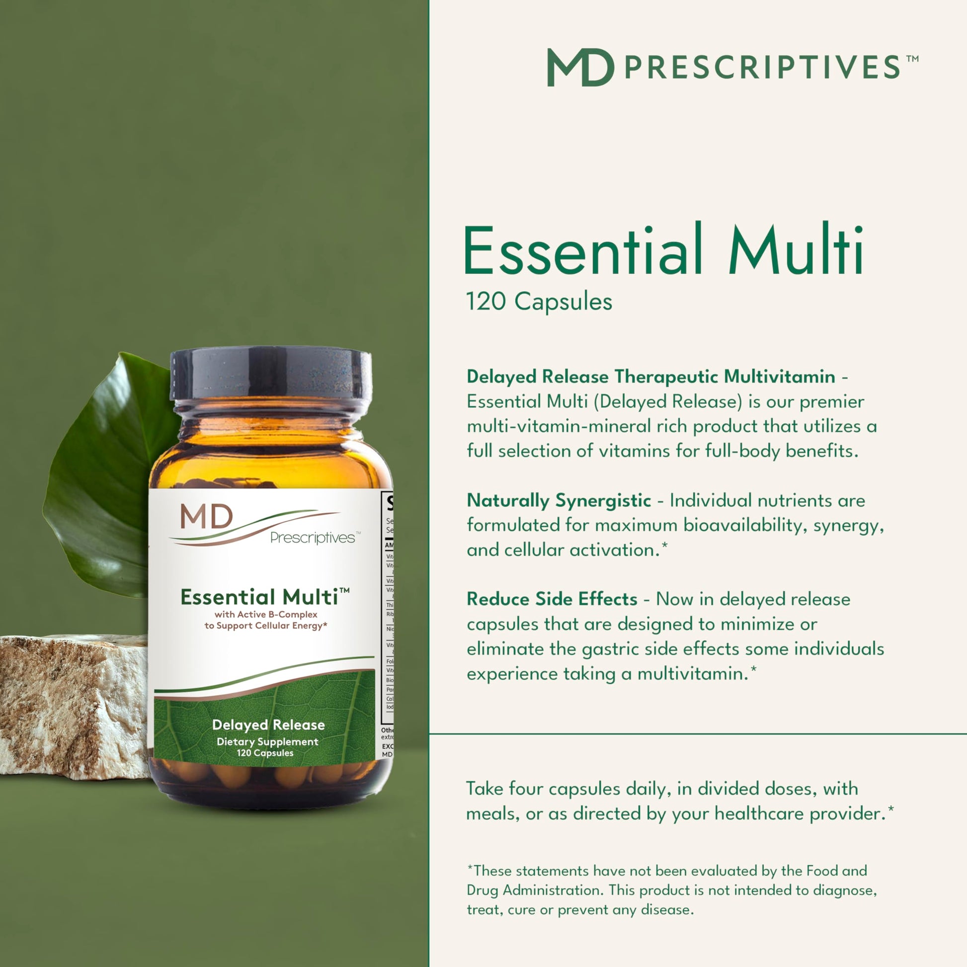 MD Prescriptives - Essential Multi (Delayed Release) - Multivitamin Mineral Complex Supplement for Enhanced Hormone Support - 120 Capsules MD Prescriptives Au supplements