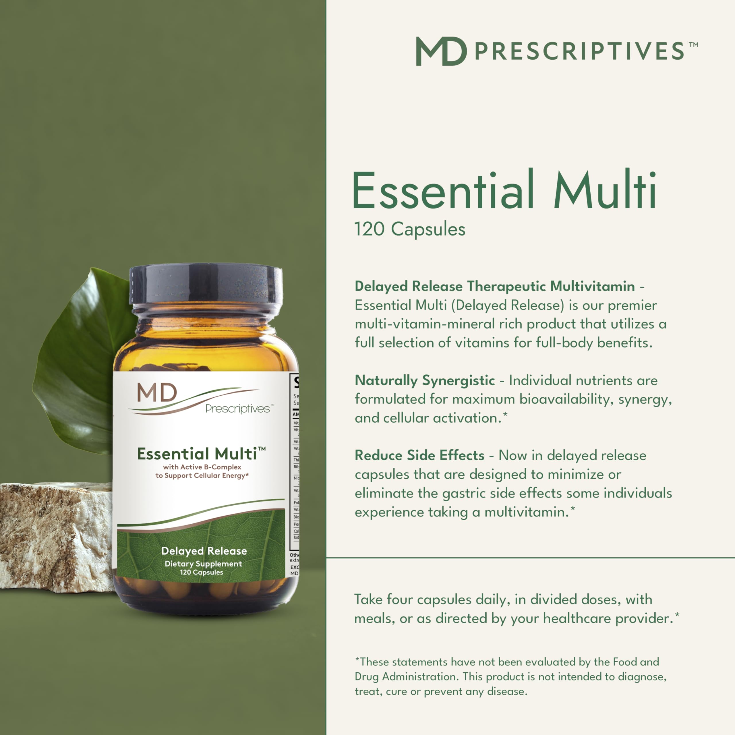 MD Prescriptives - Essential Multi (Delayed Release) - Multivitamin Mineral Complex Supplement for Enhanced Hormone Support - 120 Capsules MD Prescriptives Au supplements
