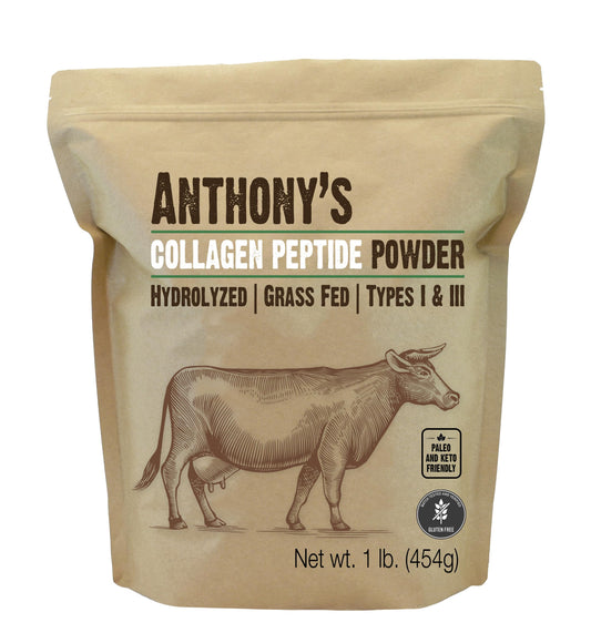 Anthony's Collagen Peptide Powder, 1 lb, Pure Hydrolyzed, Gluten Free, Keto and Paleo Friendly, Grass Fed Anthony'sNZ supplements