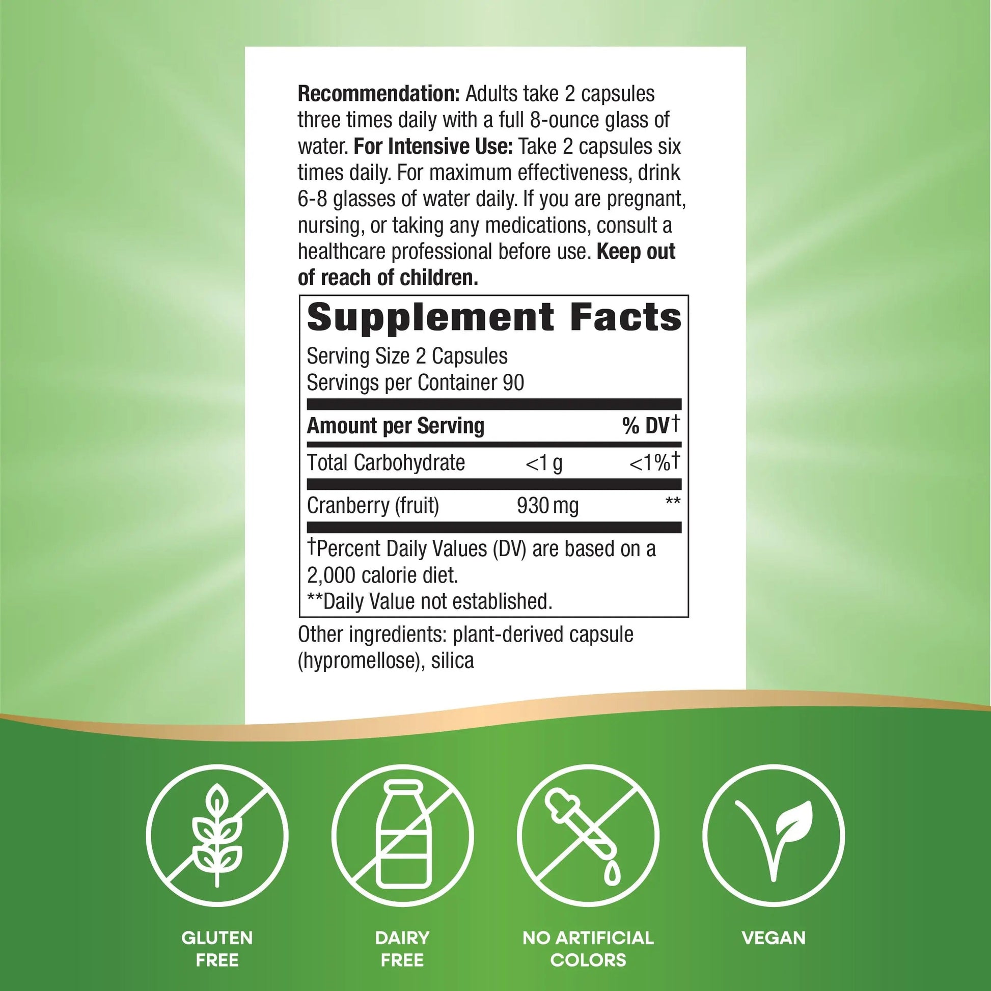 Nature's Way Cranberry Fruit, Cranberry Supplements, Supports Urinary Tract Health*, 930 mg per 2-Capsule Serving, 180 Capsules (Packaging May Vary) Nature's Way Au supplements