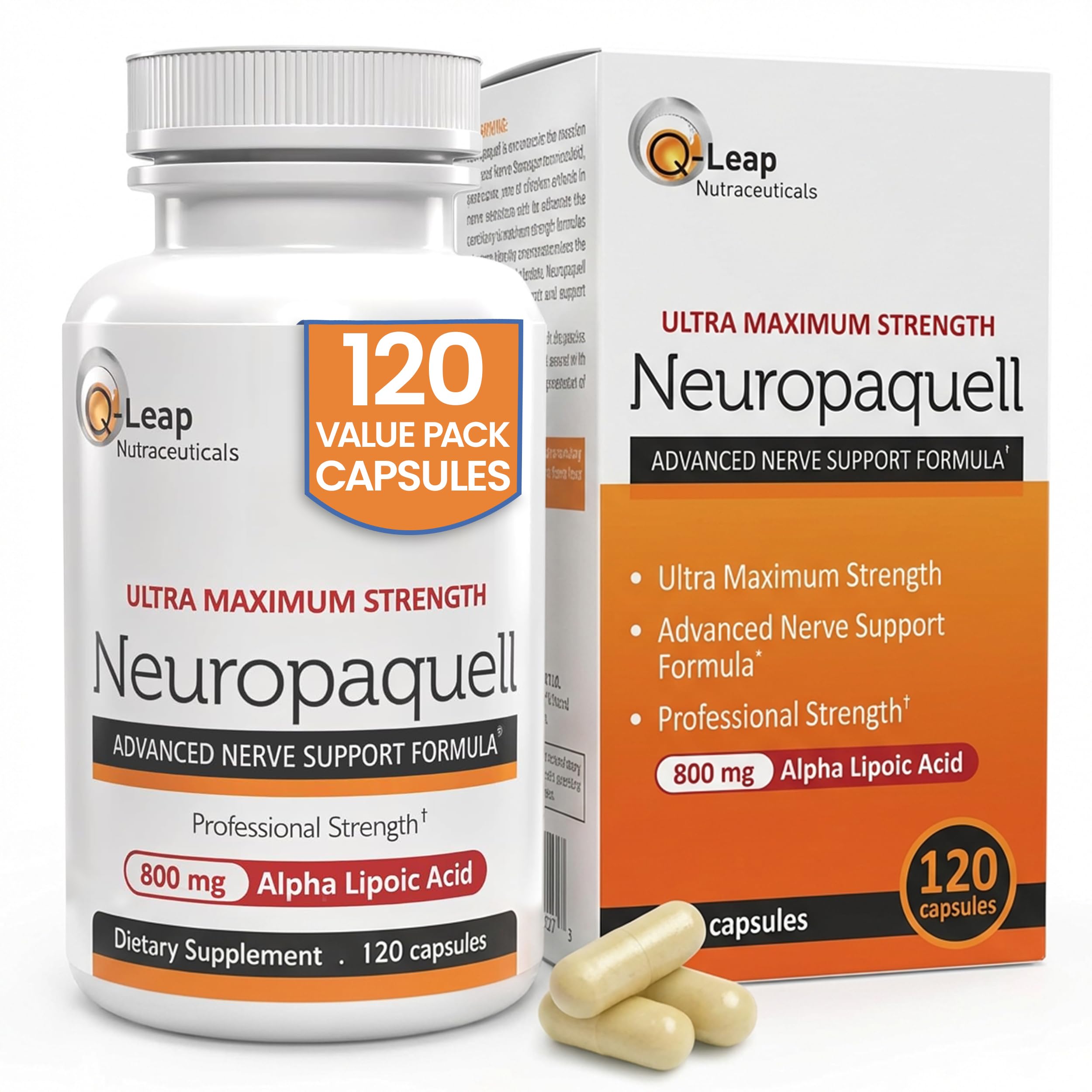 Platinum Health Alpha Lipoic Acid for Neuropathy Nerve Pain Support, Supplement, B Vitamins, L Arginine, All Natural Maximum Strength Neuropaquell for Discomfort in Feet, Hand, Toes,120 Capsules,800mg Platinum Health Au supplements