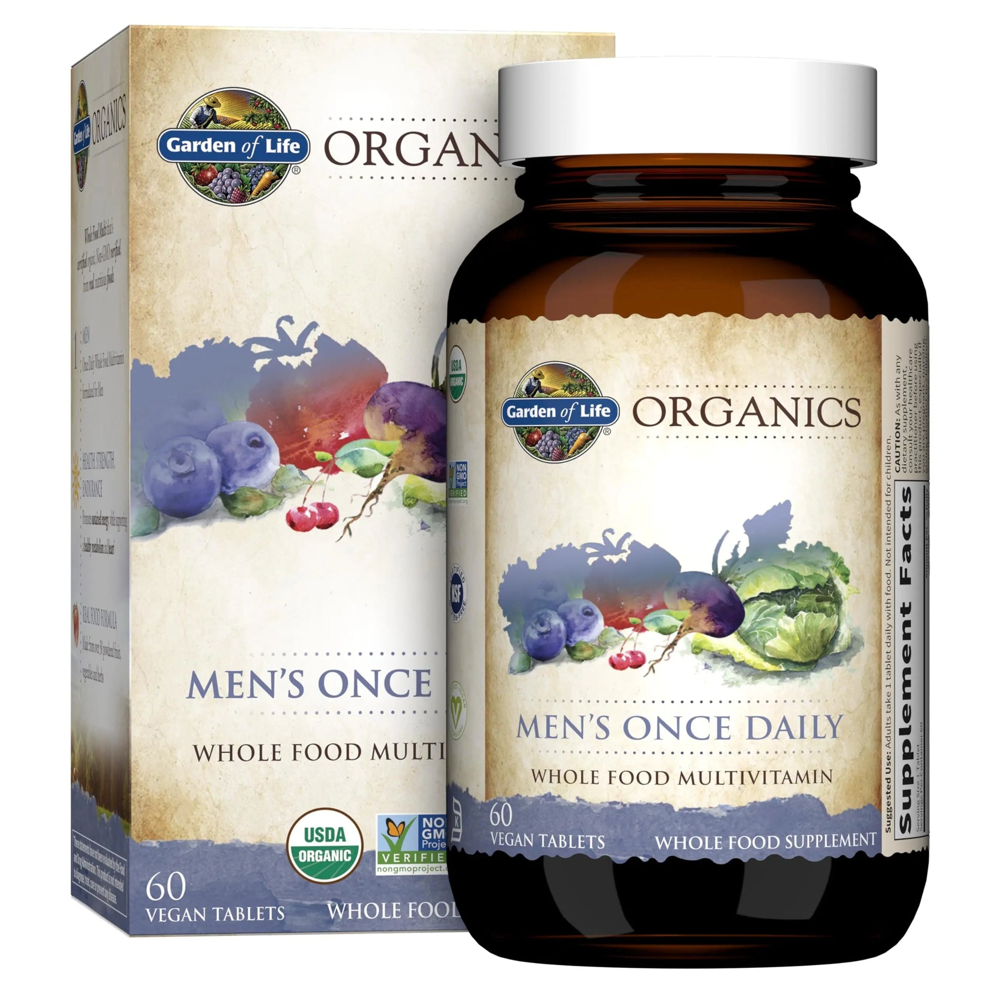 Garden of Life Once Daily Whole Food Multivitamin for Men, Organic Mens Vitamins & Minerals, Vitamin C, Zinc, Vegan Garden of Life Au supplements