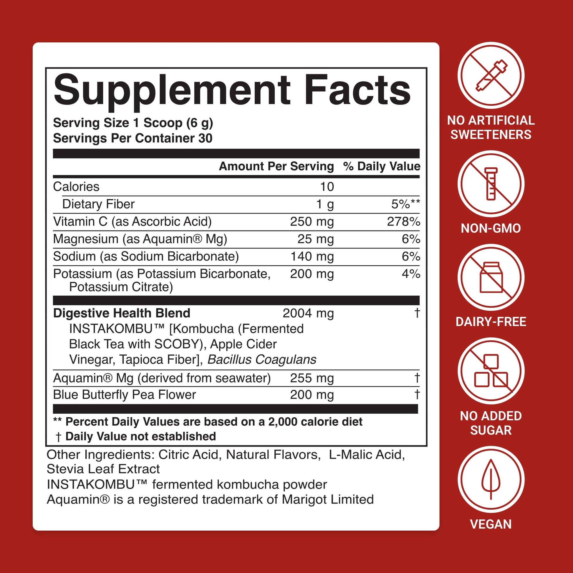 ACTIVATEDYOU Daily Digestive Tonic Kombucha - Support Healthy Digestion & Youthful, Long-Lasting Energy- Prebiotic Fiber, Probiotics, Postbiotics, Vitamin C, Berry Lemonade Flavor (30 Servings) ACTIVATEDYOU Au supplements