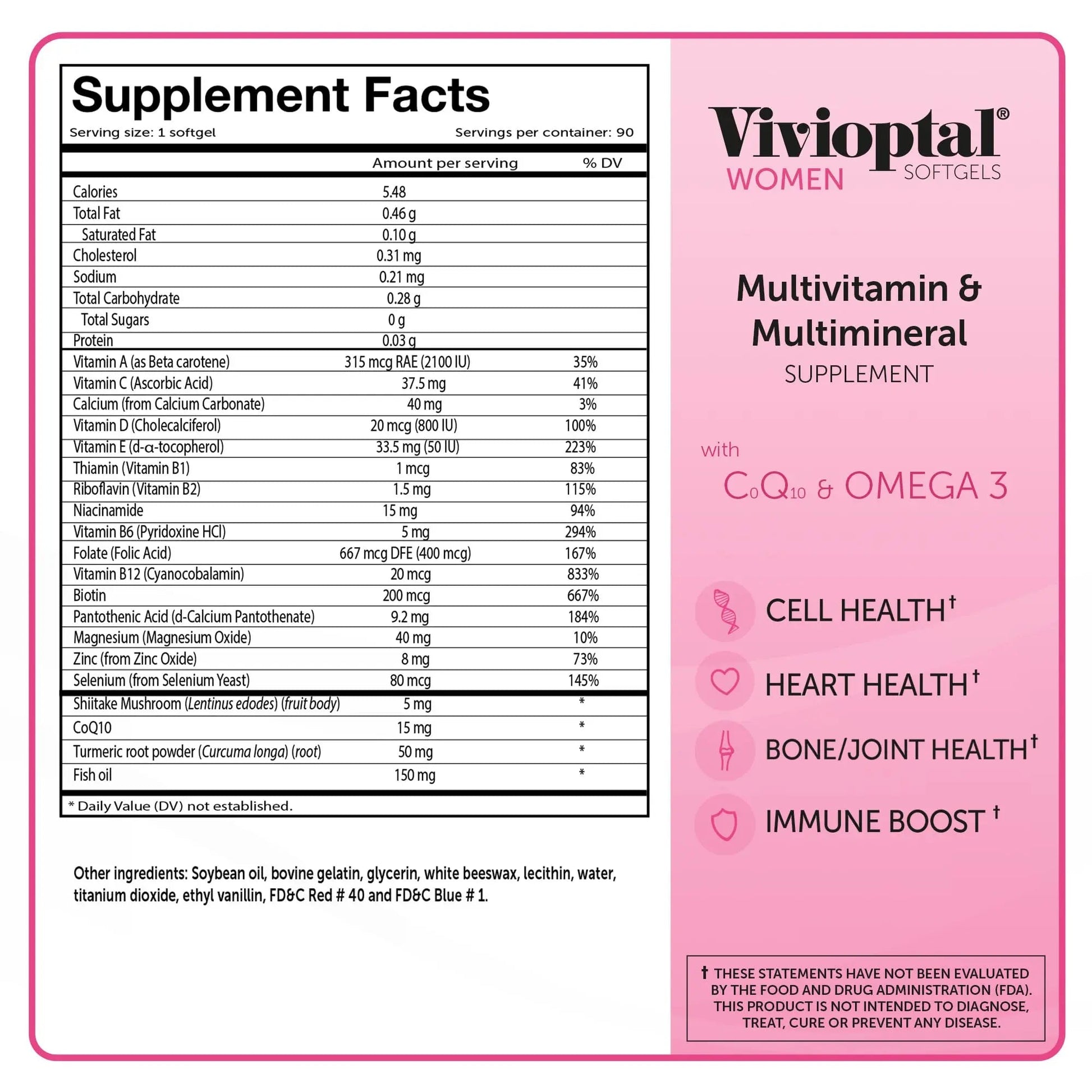 Vivioptal, Women, Multivitamin & Multimineral Supplement, 90 Capsules Vivioptal Vitamins Au supplements
