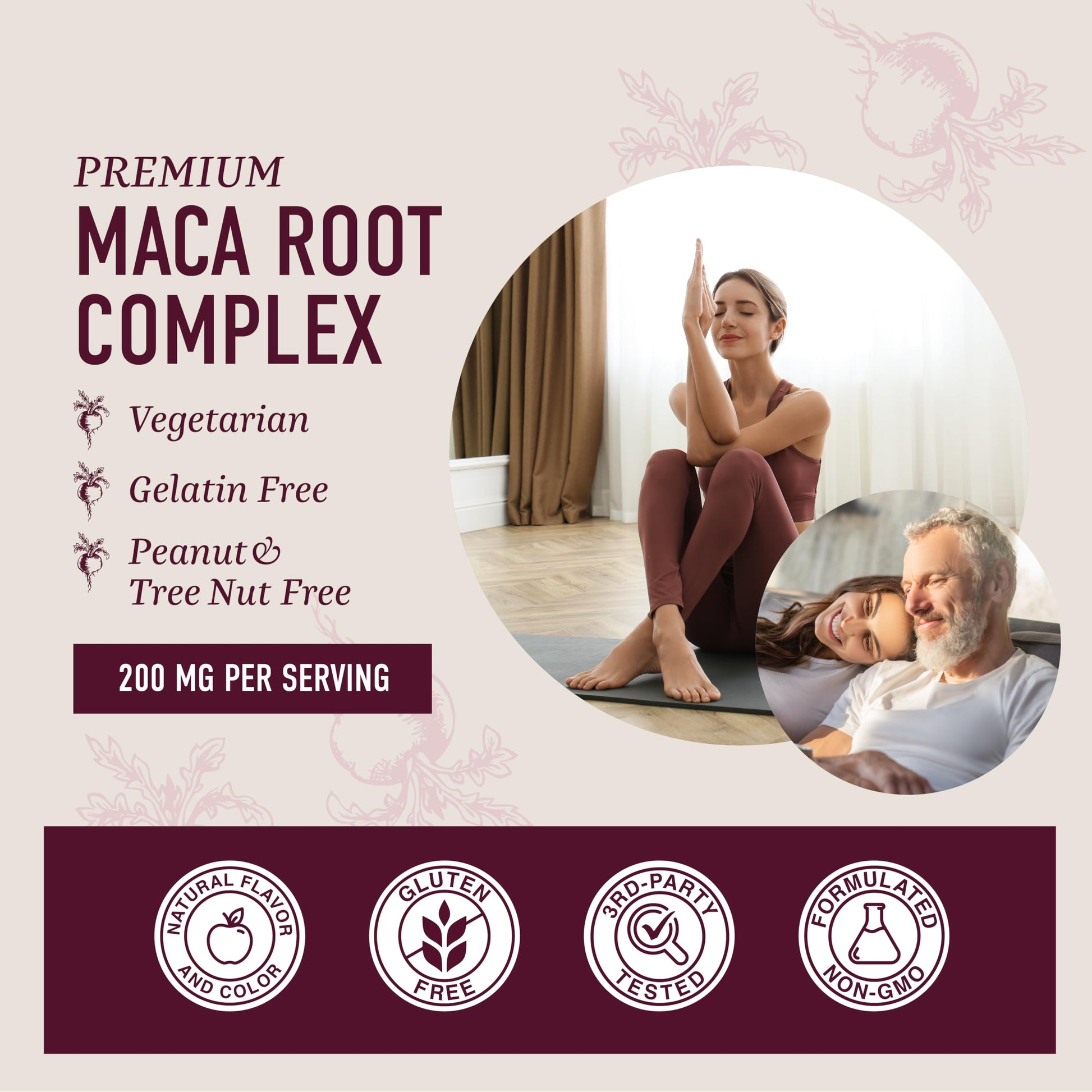 Maca Root Gummies with Natural Peach Flavor | Drive, Performance & Energy Support | Hormone Balance for Women and Men | Herbal Supplements 200MG Extra Strength | Vegetarian, Non-GMO | 60 Gummies SMNutrition Au supplements