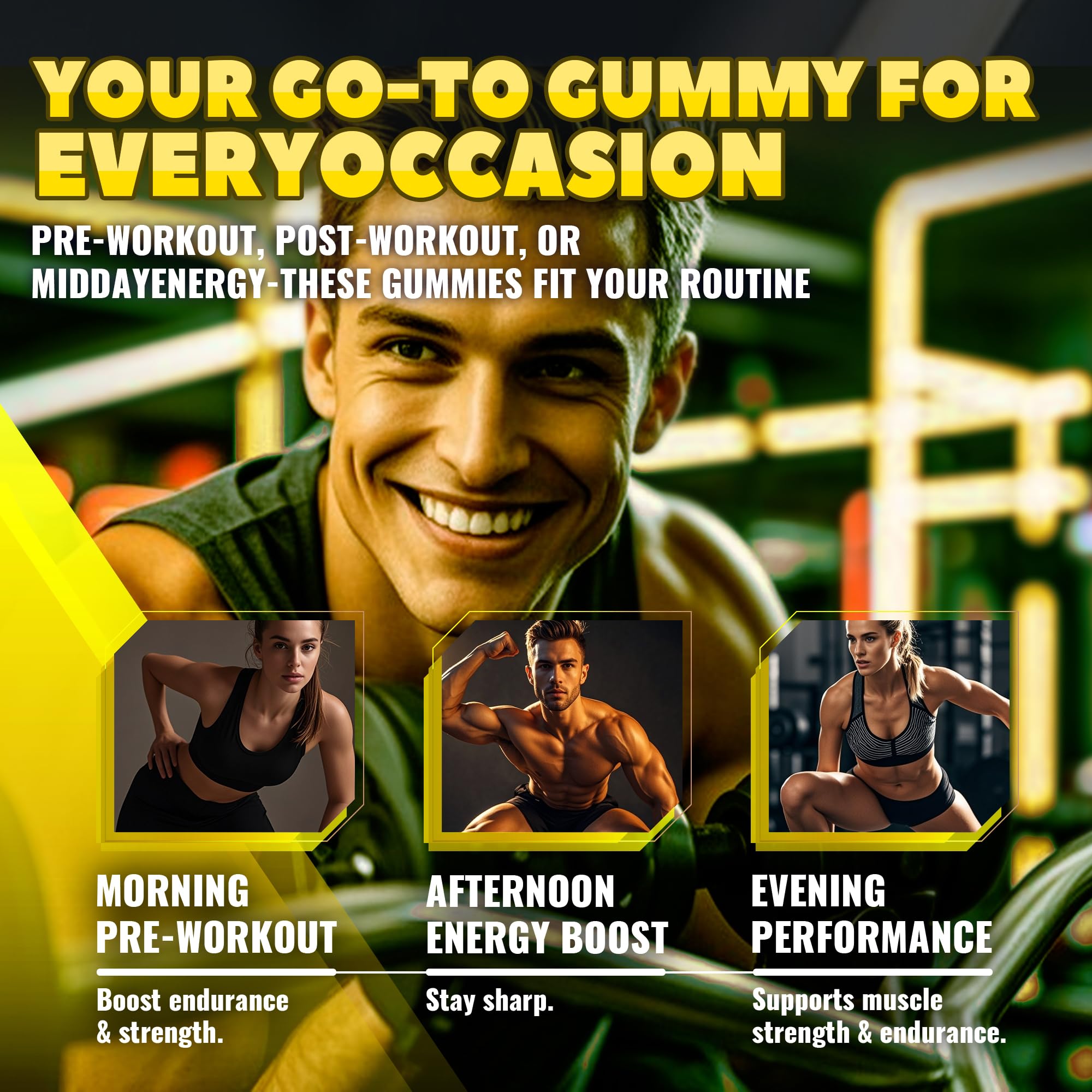 GlucoBio Creatine Monohydrate Gummies (5g) – Pre-Workout Energy & Muscle Growth Support for Men & Women | Pineapple Electrolyte Gummies (135 Count) GlucoBio Au supplements