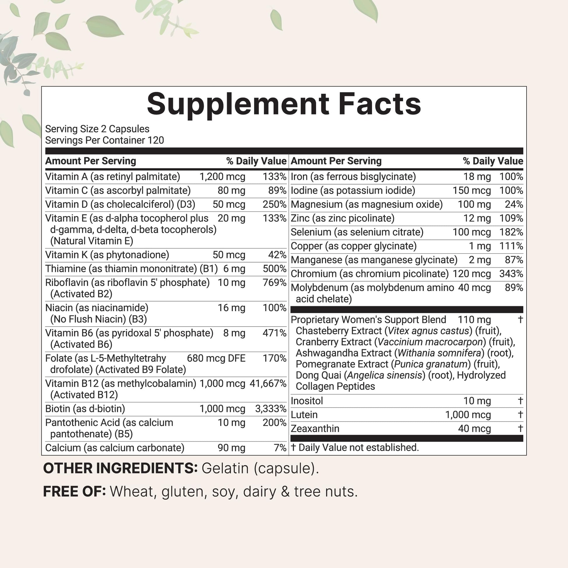 Micro Ingredients Pure Methylated Multivitamin for Women, 240 Capsules | 32-in-1 Formula with Vitamin B, C, D + Iron Micro Ingredients Au supplements