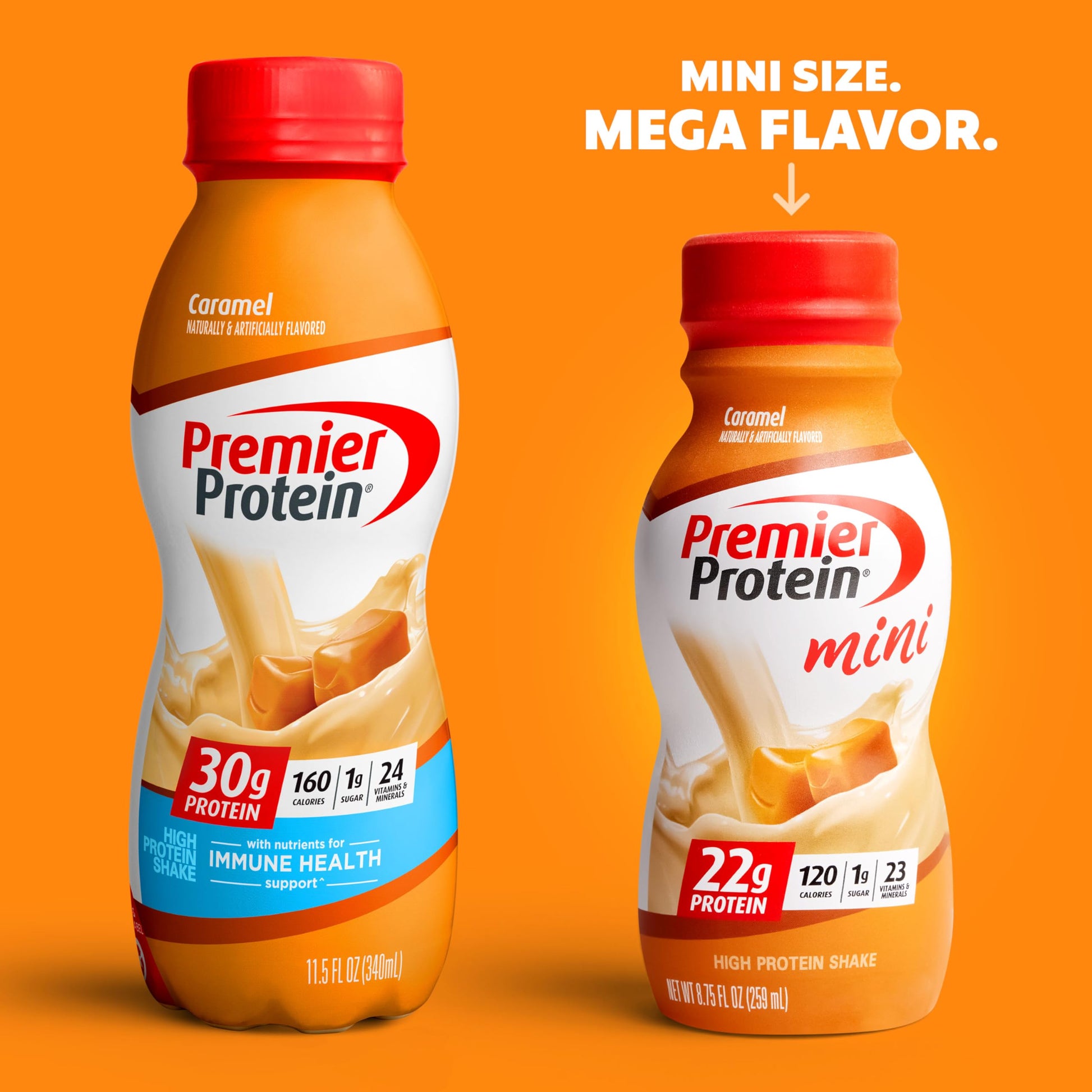 Premier Protein Shake MINIs, Caramel, 22g Protein, 120 Calories, 1g Sugar, 8.75fl oz Premier Protein Au supplements