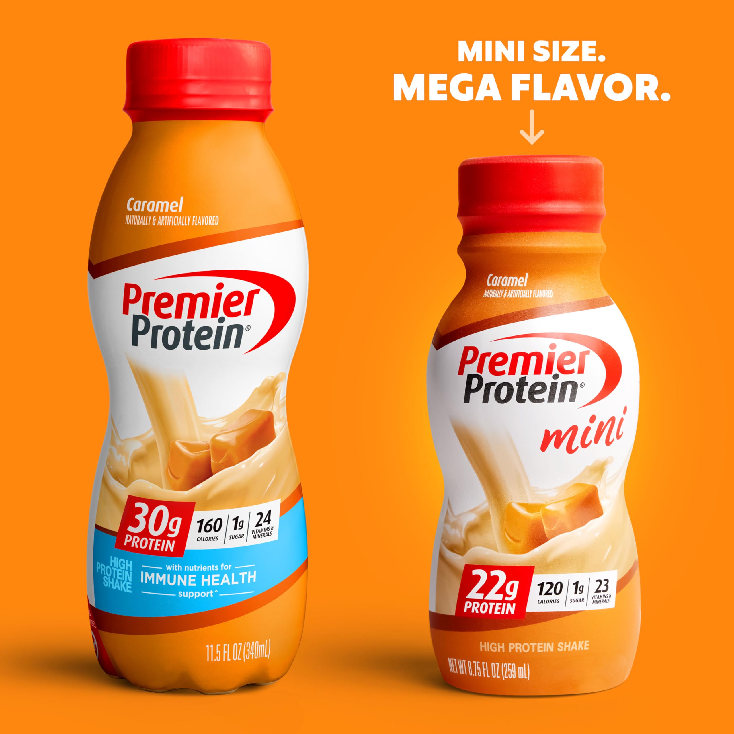Premier Protein Shake MINIs, Caramel, 22g Protein, 120 Calories, 1g Sugar, 8.75fl oz Premier Protein Au supplements