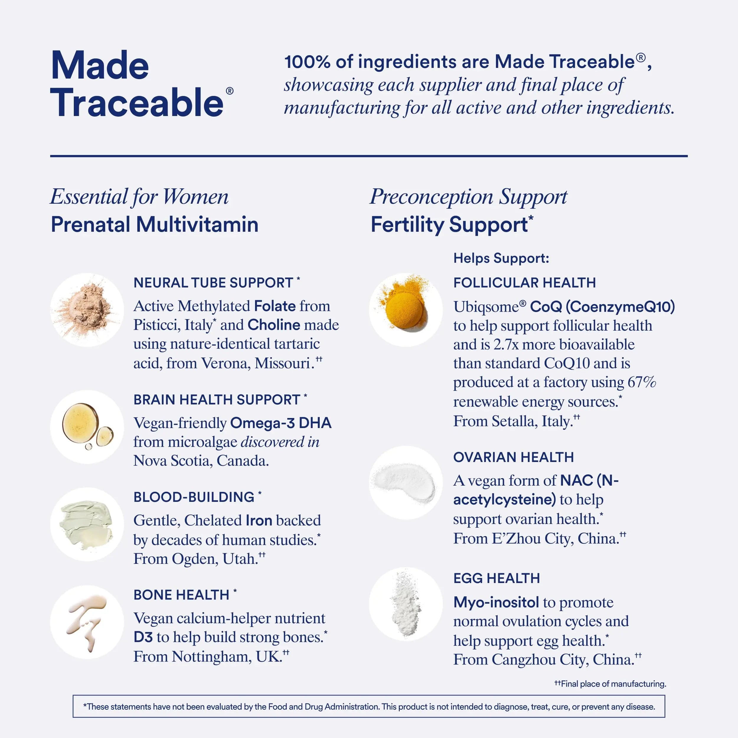 Ritual Preconception Bundle: Essential for Women Prenatal Multivitamin and Lemony Fertility Support Drink Mix Supplement with NAC, CoQ10, and Myo-Inositol. Vegan and Formulated to Support Her.* Ritual Au supplements