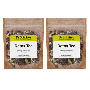 Dr. Schulze's Detox Tea - Gentle Cleansing Tea for Digestive Health - Inner Body Refresh - Bowel Support - Natural, Plant-Based Ingredients - Gluten-Free & Vegan - 6 oz (32 Servings) - 2 Pack Dr. Schulze's Au supplements
