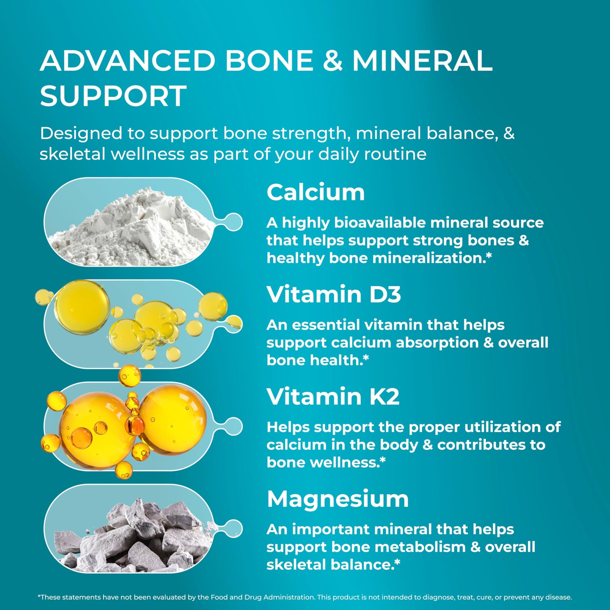 PUREHEALTH RESEARCH Bone Health Formula - for Bones, Joint & Skeletal Wellness - with Calcium, Magnesium, Zinc, Copper, Manganese, Potassium, Vitamin K2, D3, C & More for Women & Men - 150 Capsules PUREHEALTH RESEARCH Au supplements
