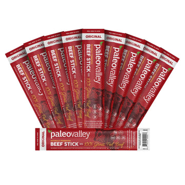 Paleovalley 100% Grass Fed Original Beef Sticks - Delicious Gluten Free Beef Snack - High Protein Keto Friendly Paleovalley Au supplements