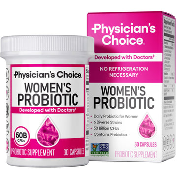 Physician's CHOICE Probiotics for Women - PH Balance, Digestive, UT, & Feminine Health - 50 Billion CFU - 6 Unique Strains for Her - Organic Prebiotics, Cranberry Extract+ - Women Probiotic - 30 CT Physician's CHOICE Au supplements
