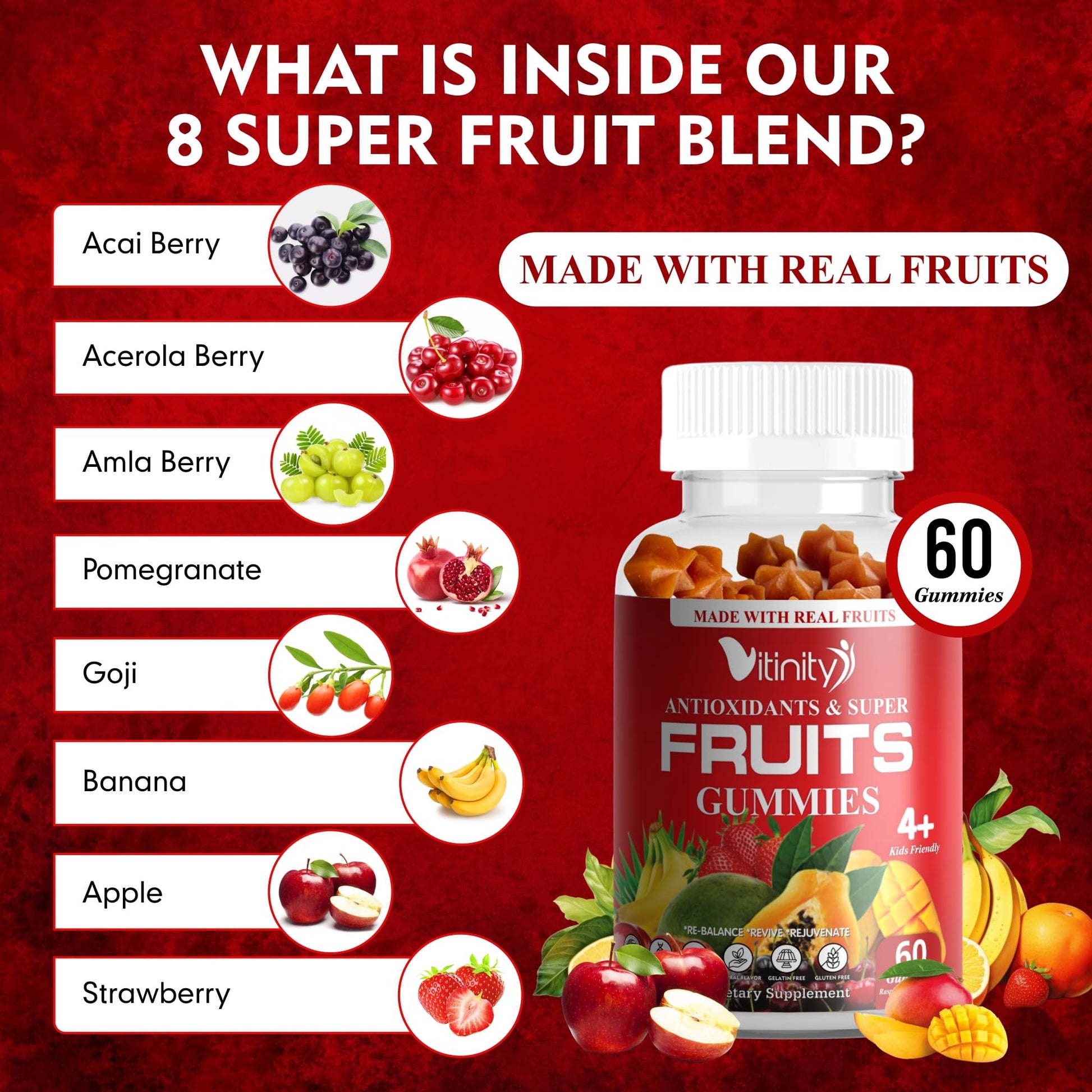 VITINITY Made with Real Super Fruits Delicious Gummy Supplement,Men,Women & Kids VITINITY Au supplements