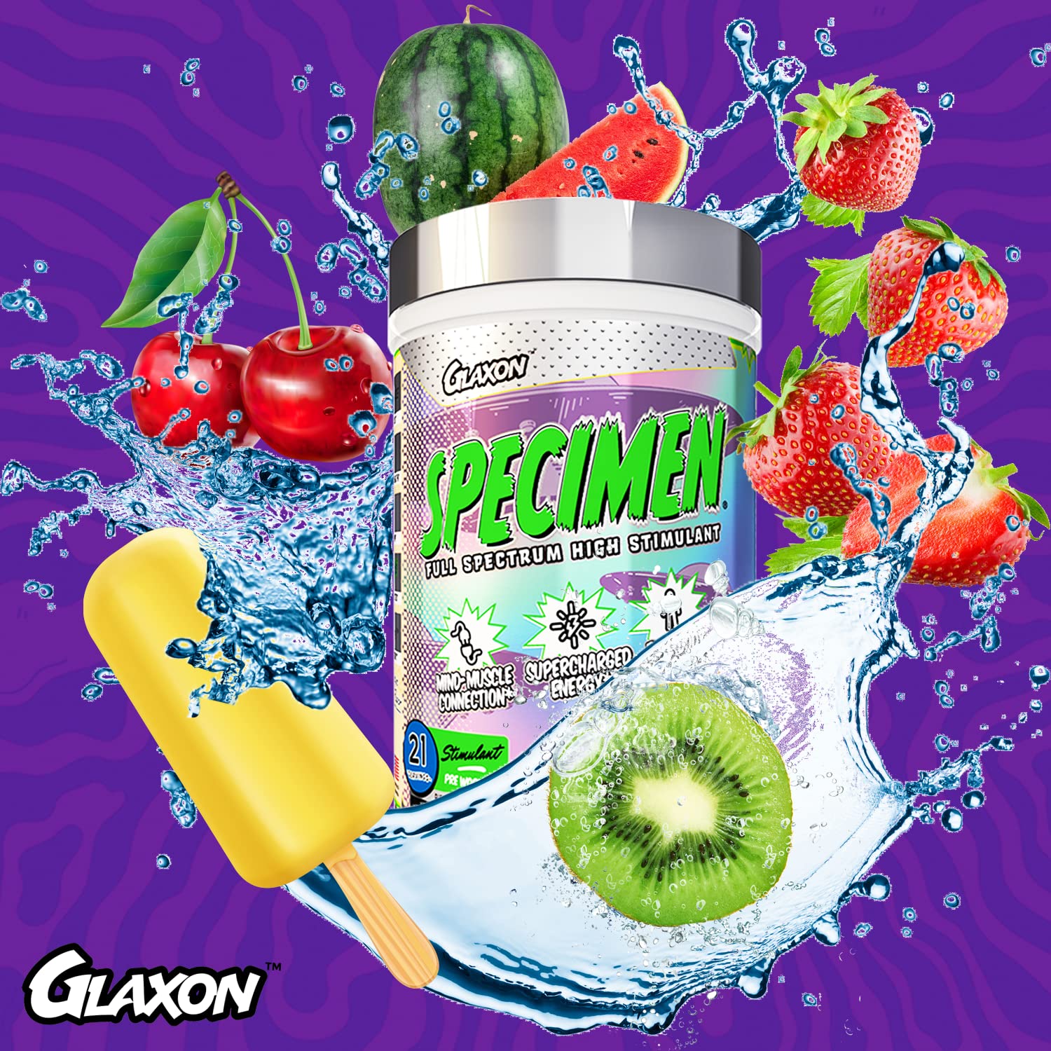 Glaxon Specimen High Stimulant Pre Workout Powder, Preworkout with 300mg Caffeine Glaxon Au supplements