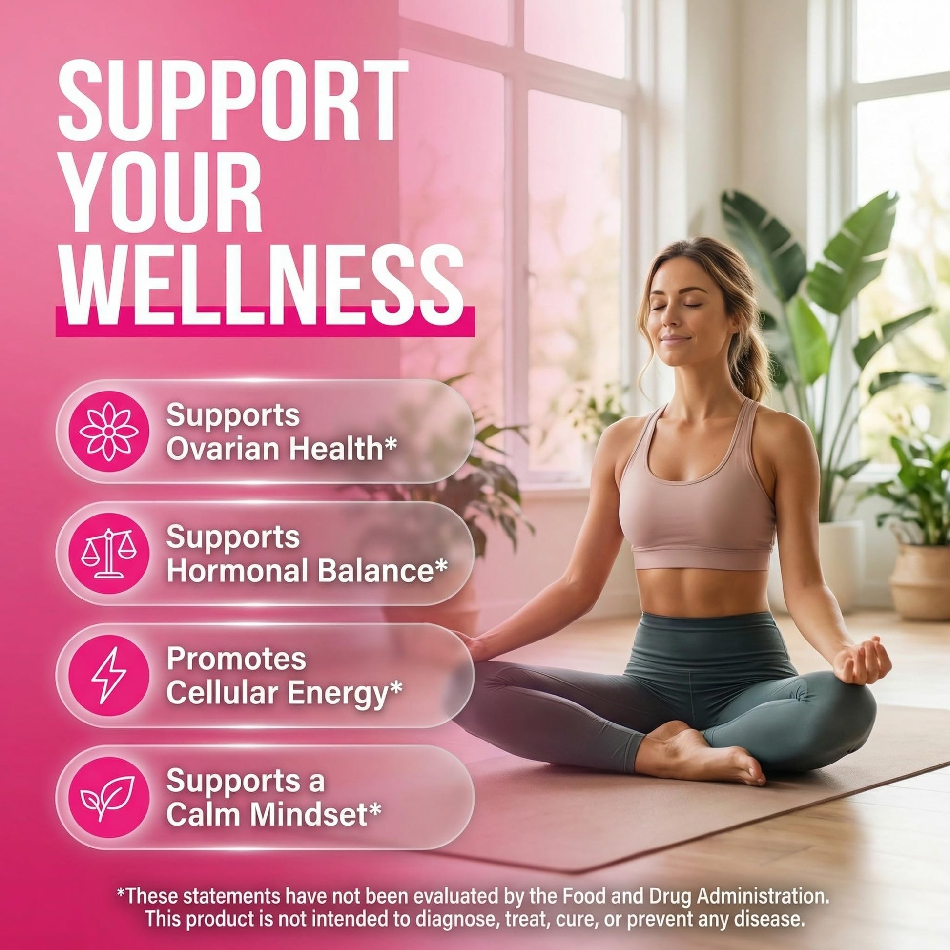OVA Bloom Ovarian Support Gummies Myo Inositol D-Chiro Inositol Choline Flax Biotin Riboflavin Thiamin Niacin Ashwagandha DIM Maca Root Vitamin C D3 B12 Zinc 60 Count By Clean Nutra Clean Nutraceuticals Au supplements