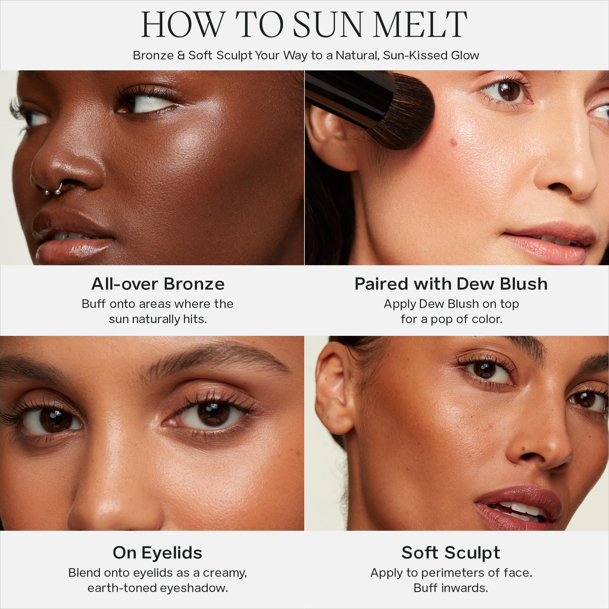 Saie Sun Melt Duo - The Big Brush - Soft, Multi-Use Liquid + Cream Makeup Brush With Synthetic Bristles Bundled With Sun Melt Bronzer in Tan Bronze - Buildable Cream Contour with Velvet Finish (1 oz) Saie Au supplements