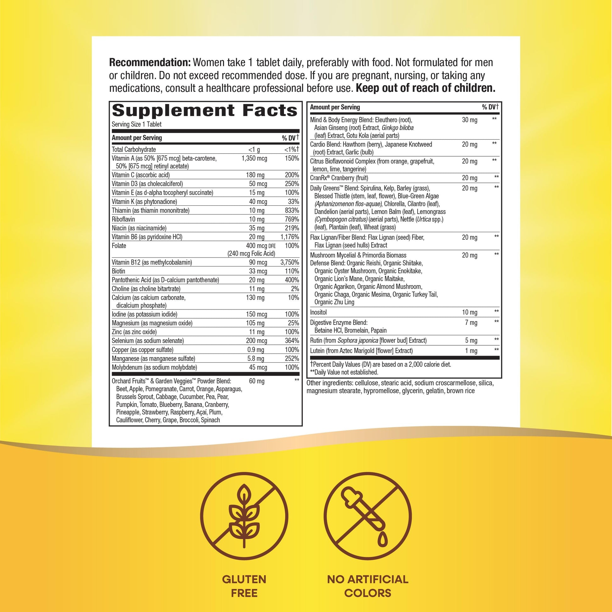 Nature’s Way Alive! Ultra Potency Multivitamin for Women 50 Plus, Complete High Potency Formula with Vitamin D3, C, E, Methylated B12, Supports, Heart, Brain, and Bone Health*, 60 Tablets Nature's Way Au supplements