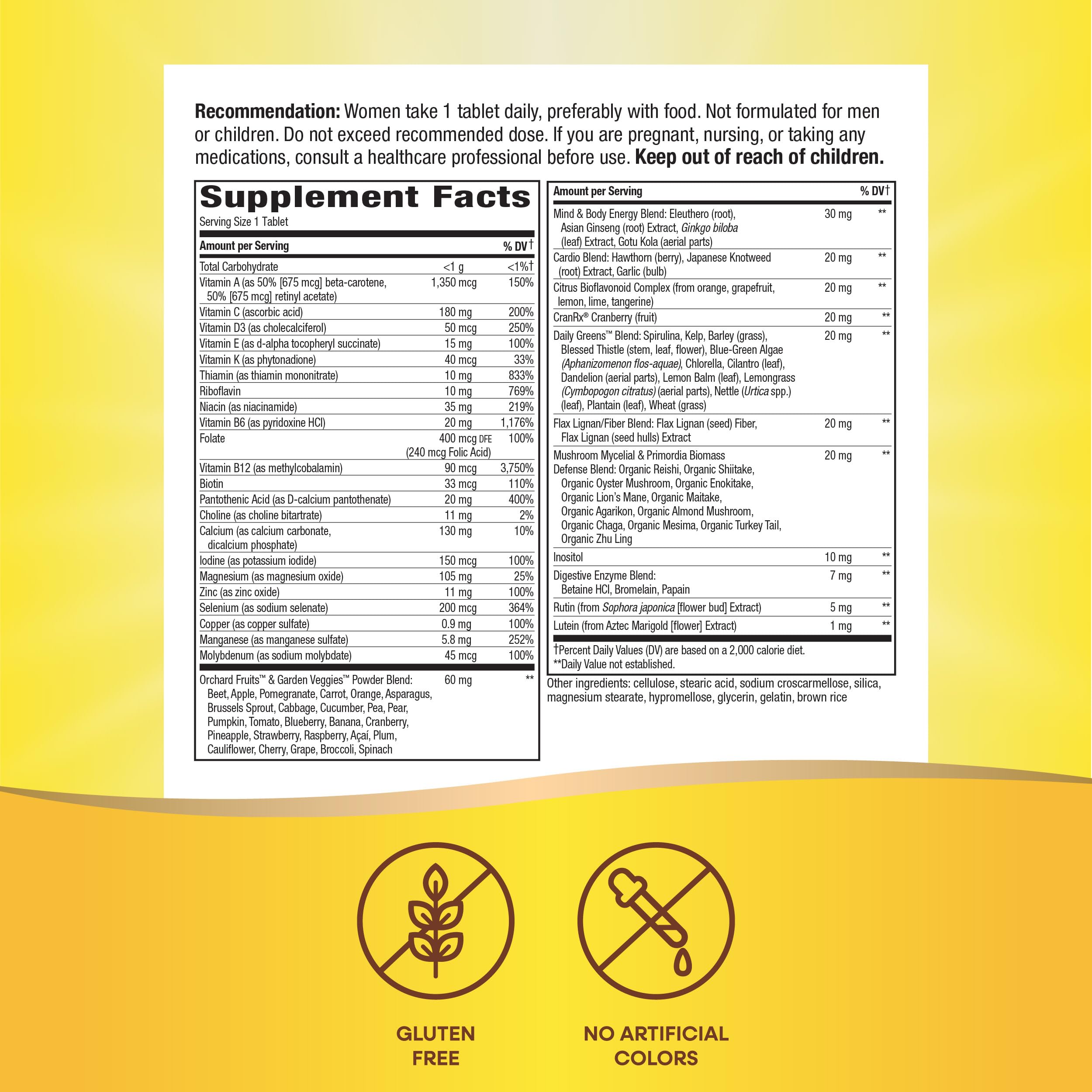 Nature’s Way Alive! Ultra Potency Multivitamin for Women 50 Plus, Complete High Potency Formula with Vitamin D3, C, E, Methylated B12, Supports, Heart, Brain, and Bone Health*, 60 Tablets Nature's Way Au supplements