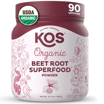 KOS Organic Beet Root Powder - USDA Certified, Nitric Oxide Booster, Non-GMO, Gluten KOS Au supplements