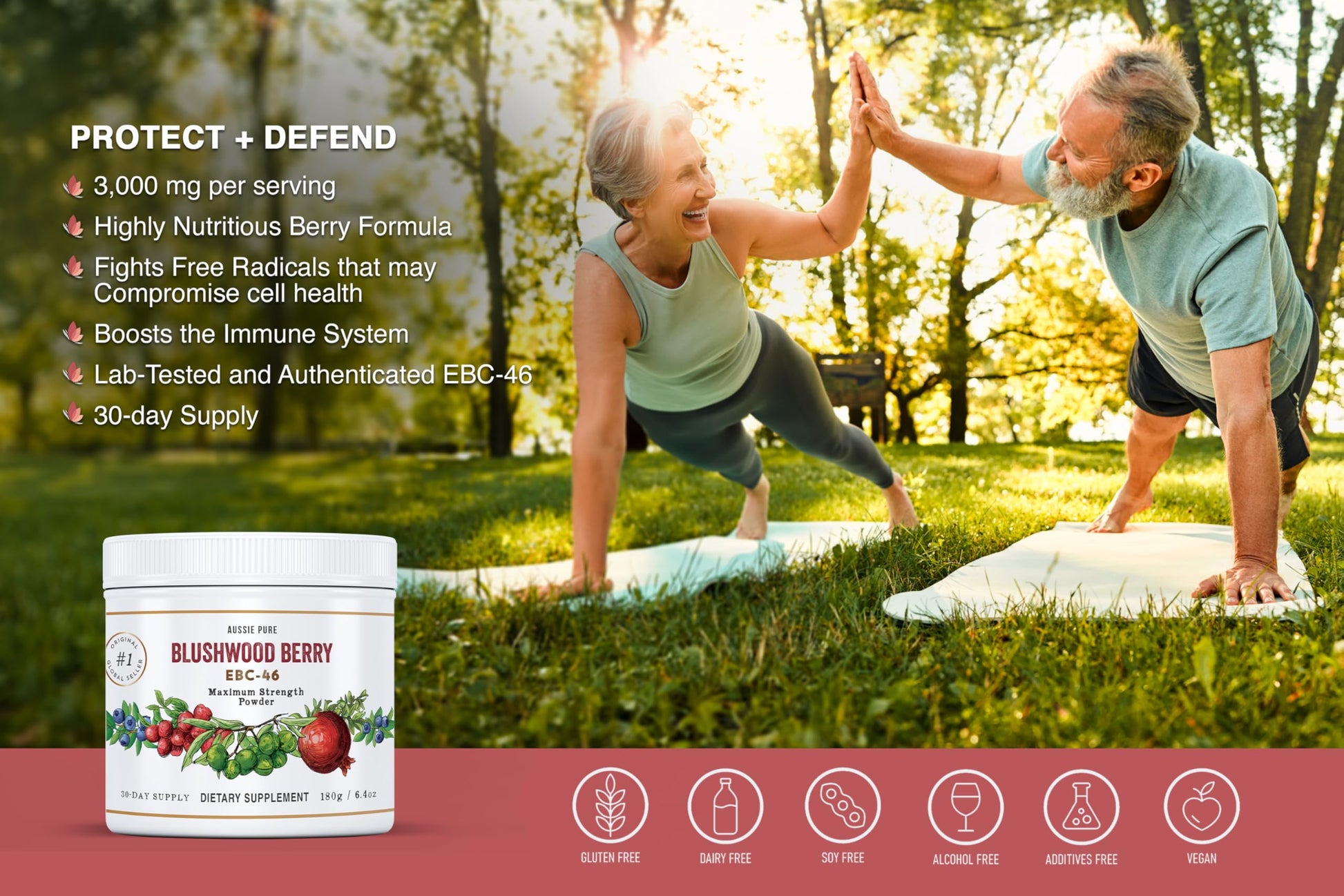 Aussie Pure Blushwood Berry Powder EBC-46 - Maximum Strength Immune and Cell Support - Contains The Fruit and Seed - 180g/6.4oz Per Container Aussie Pure Au supplements