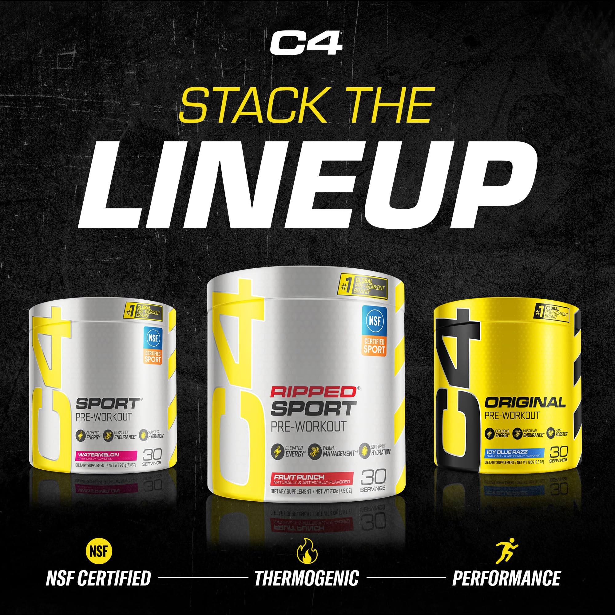 C4 Ripped Sport Pre Workout Powder Fruit Punch - NSF Certified for Sport + Sugar Free Cellucor Au supplements