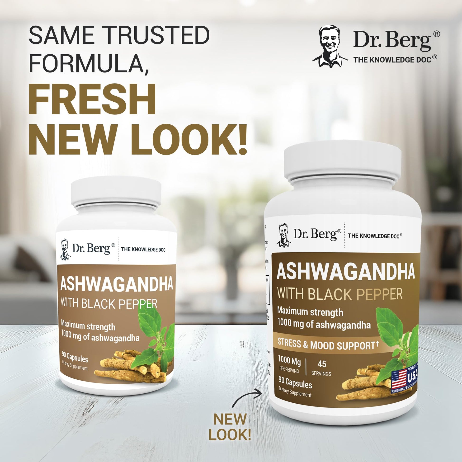 Dr. Berg Ashwagandha Capsules 1000mg - Includes Ashwagandha Root with Black Pepper from Bioperine - Ashwagandha Supplements 90 Capsules Dr. Berg Nutritionals Au supplements