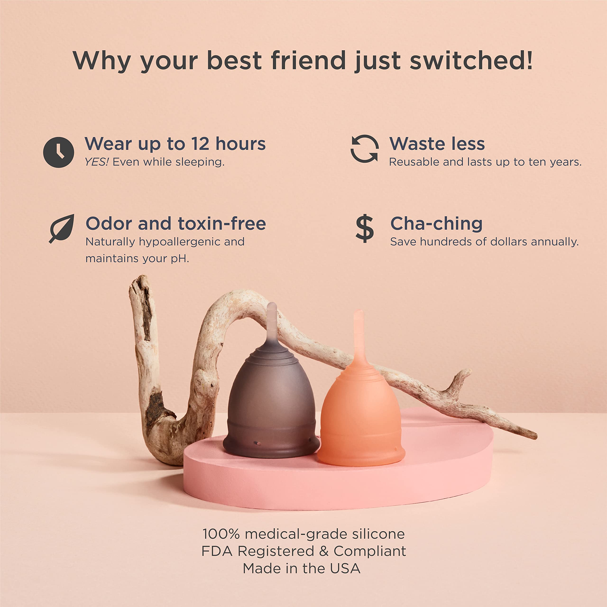Saalt Soft Menstrual Cup - Best Sensitive Reusable Period Cup - Wear for 12 Hours - Tampon and Pad saalt Au supplements