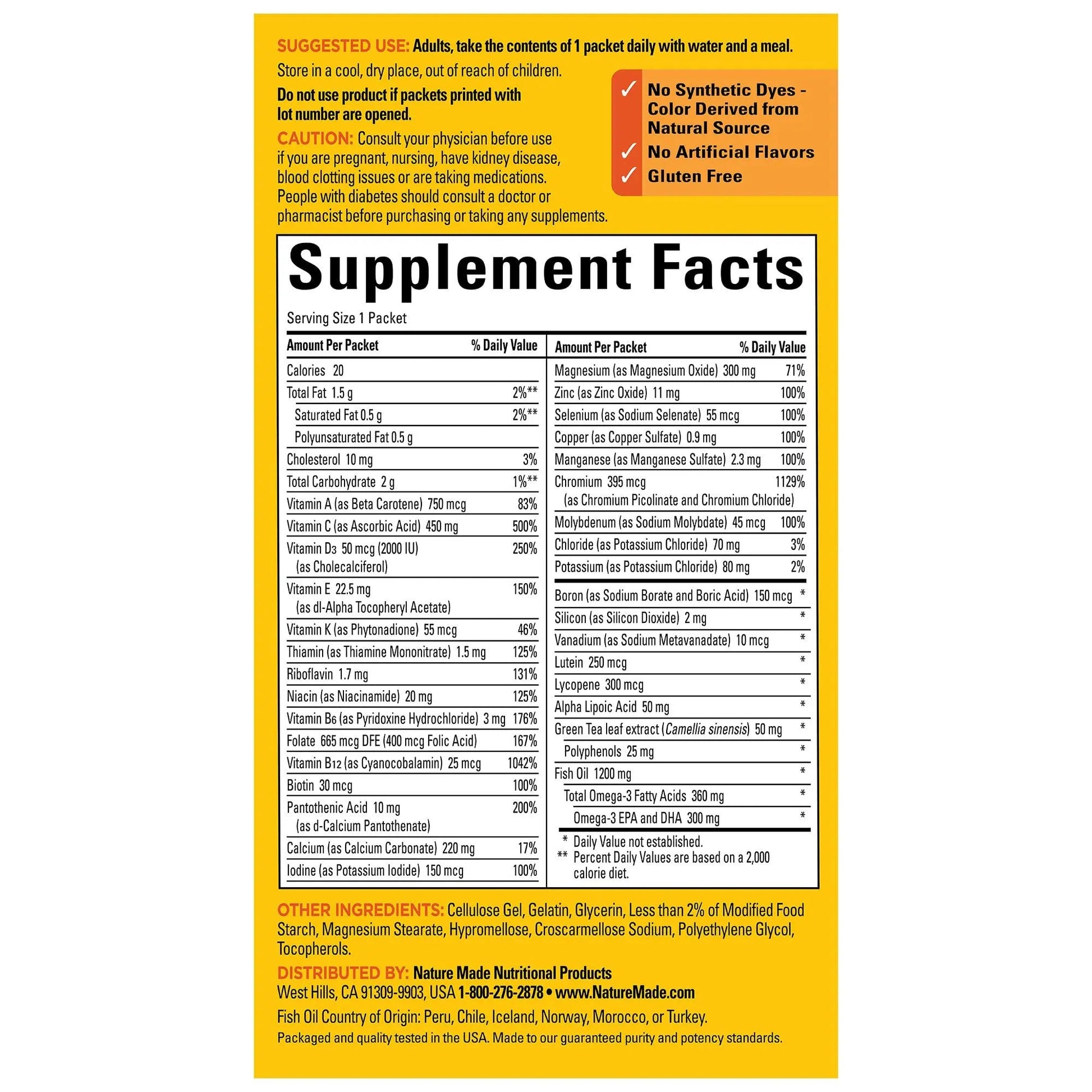 Nature Made Diabetes Health Pack, Daily Dietary Supplements for Nutritional Support, 30 Packets, 30 Day Supply Nature Made Au supplements
