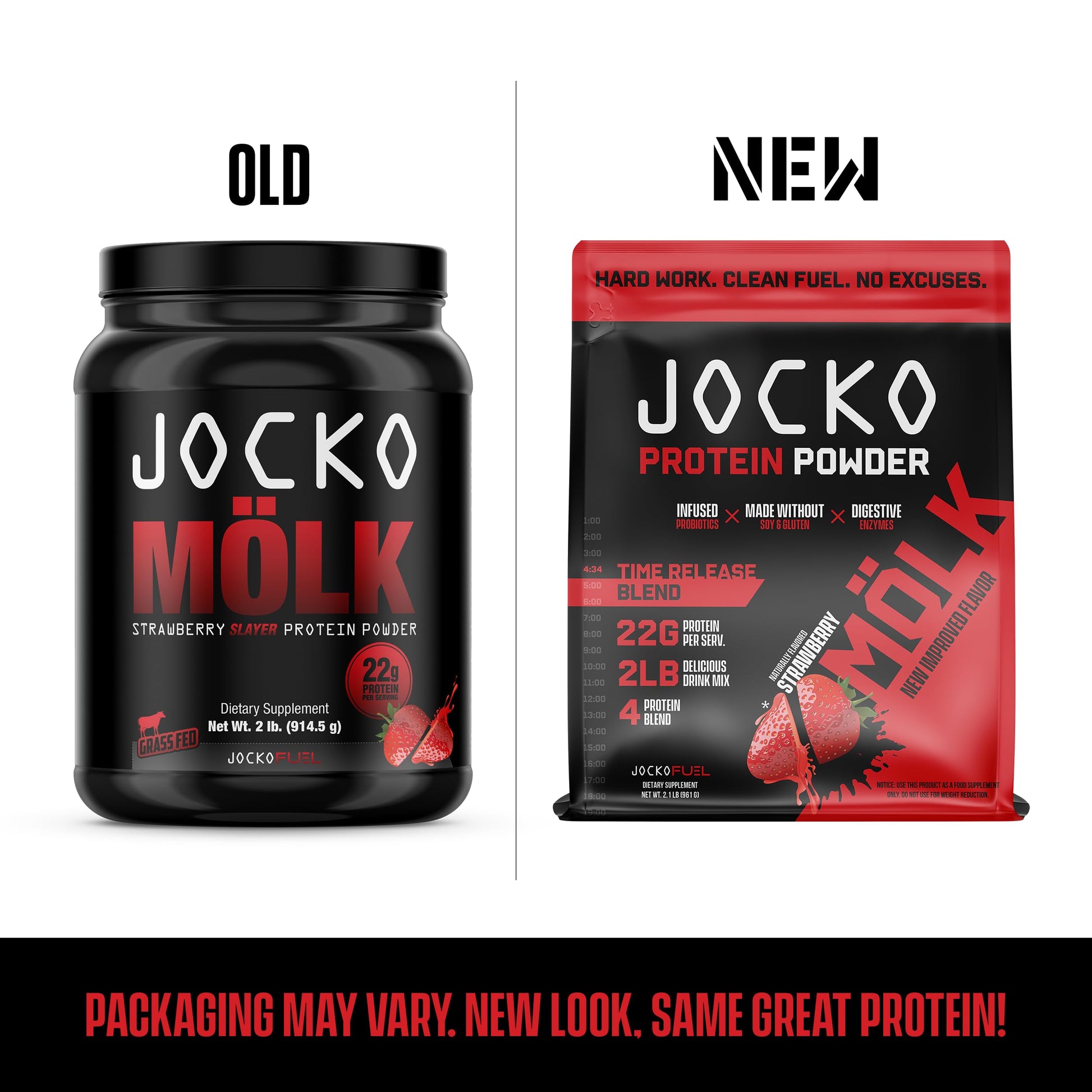 Jocko Mölk Whey Protein Powder (Strawberry) - Keto, Probiotics, Grass Fed, Digestive Jocko Fuel Au supplements