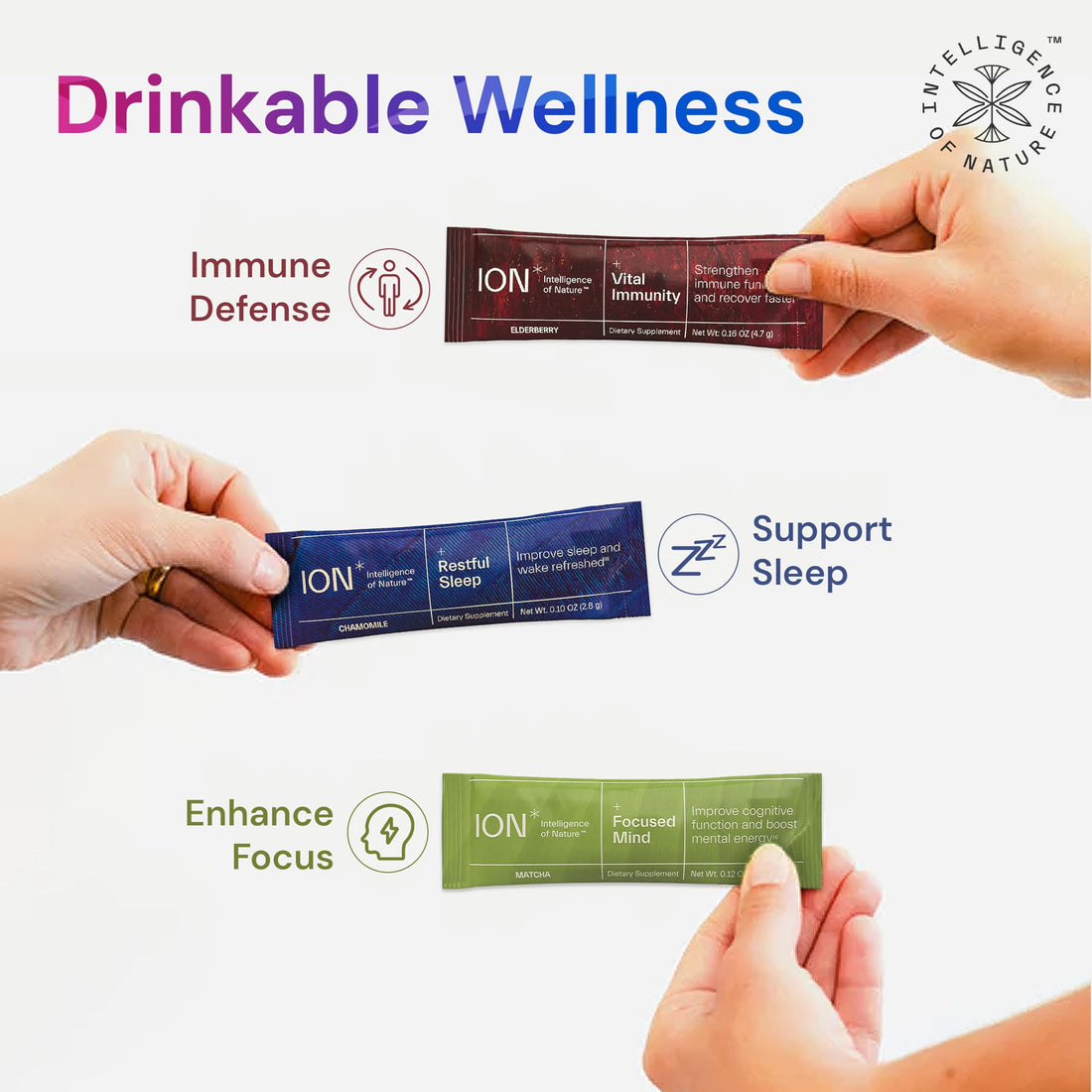 ION* Intelligence of Nature Focused Mind Nootropic Powder Drink Mix - Brain Boost Nootropic Drink with Matcha for Memory, Focus & Relaxation, Brain Supplement for Men & Women, Adults - 20 Packets ION* Intelligence of Nature Au supplements
