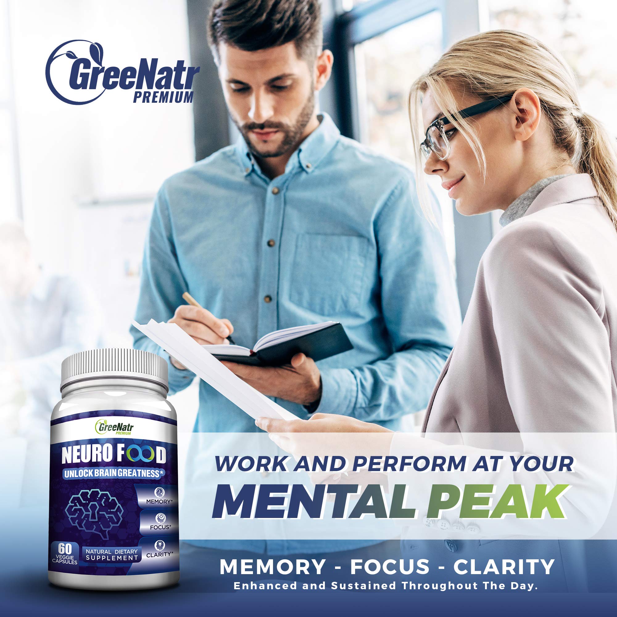 GreeNatr Brain Supplement with B12 Vitamin for Enhanced Memory, Energy, Focus, and Clarity GreeNatr Au supplements