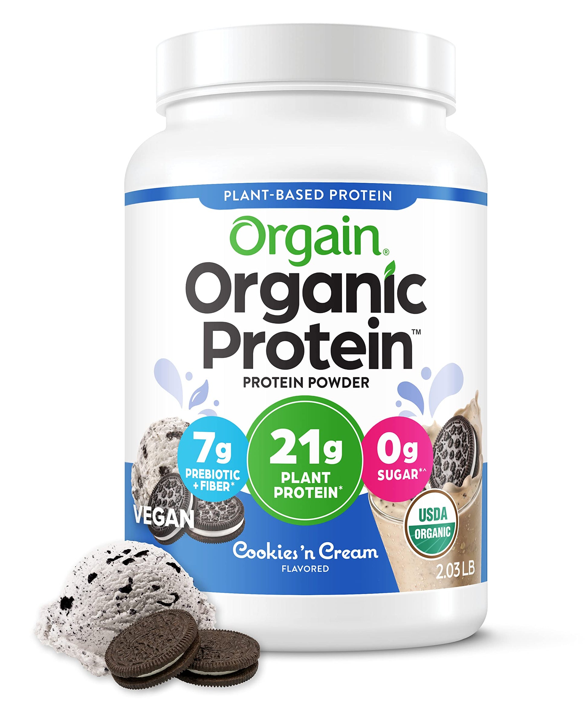 Orgain Organic Vegan Protein Powder, Cookies and Cream - 21g Plant Based Protein Orgain Au supplements