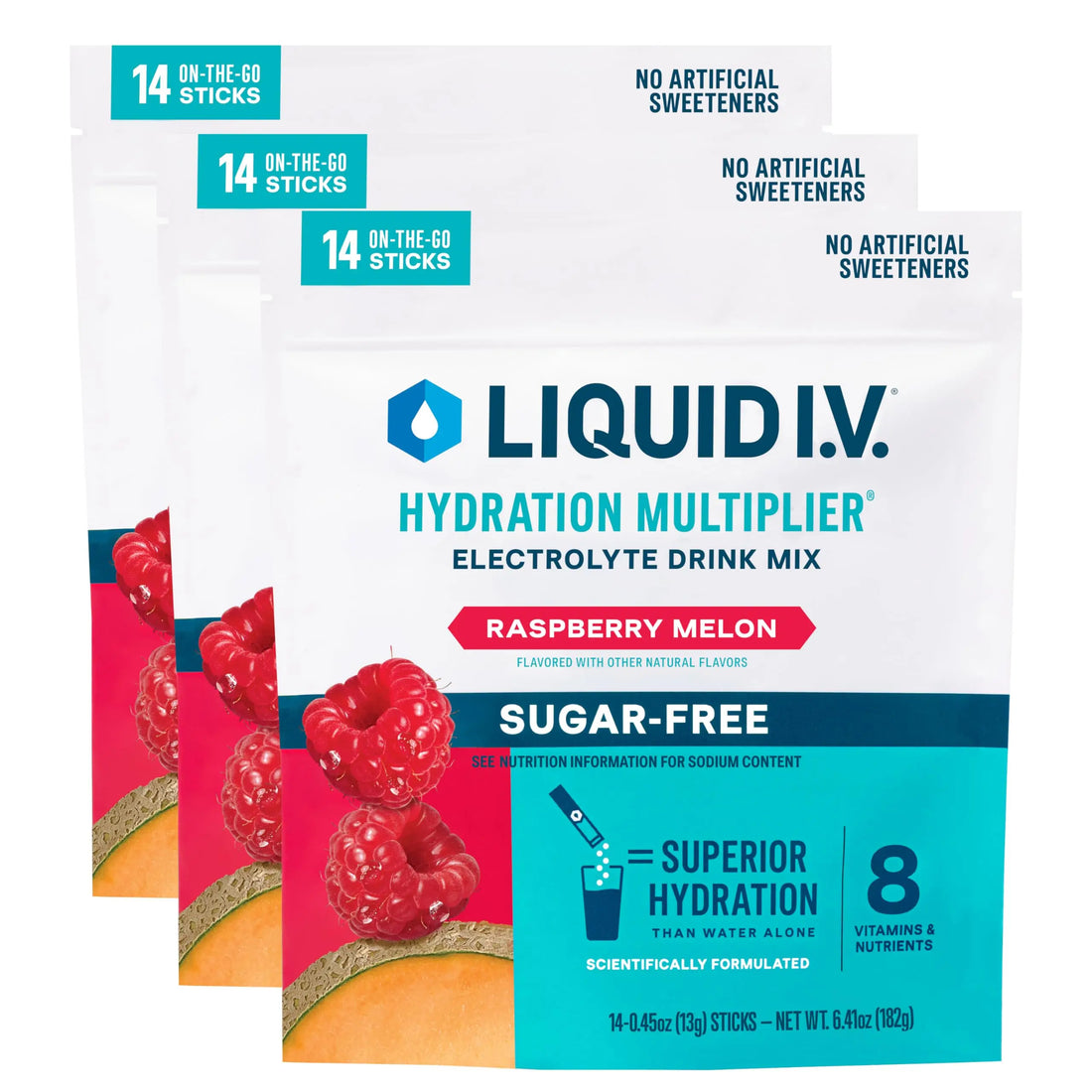 Liquid I.V.® Hydration Multiplier Sugar-Free - Raspberry Melon | Electrolyte Powder Drink Mix | 3 Pack (42 Servings) Liquid I.V. Au supplements