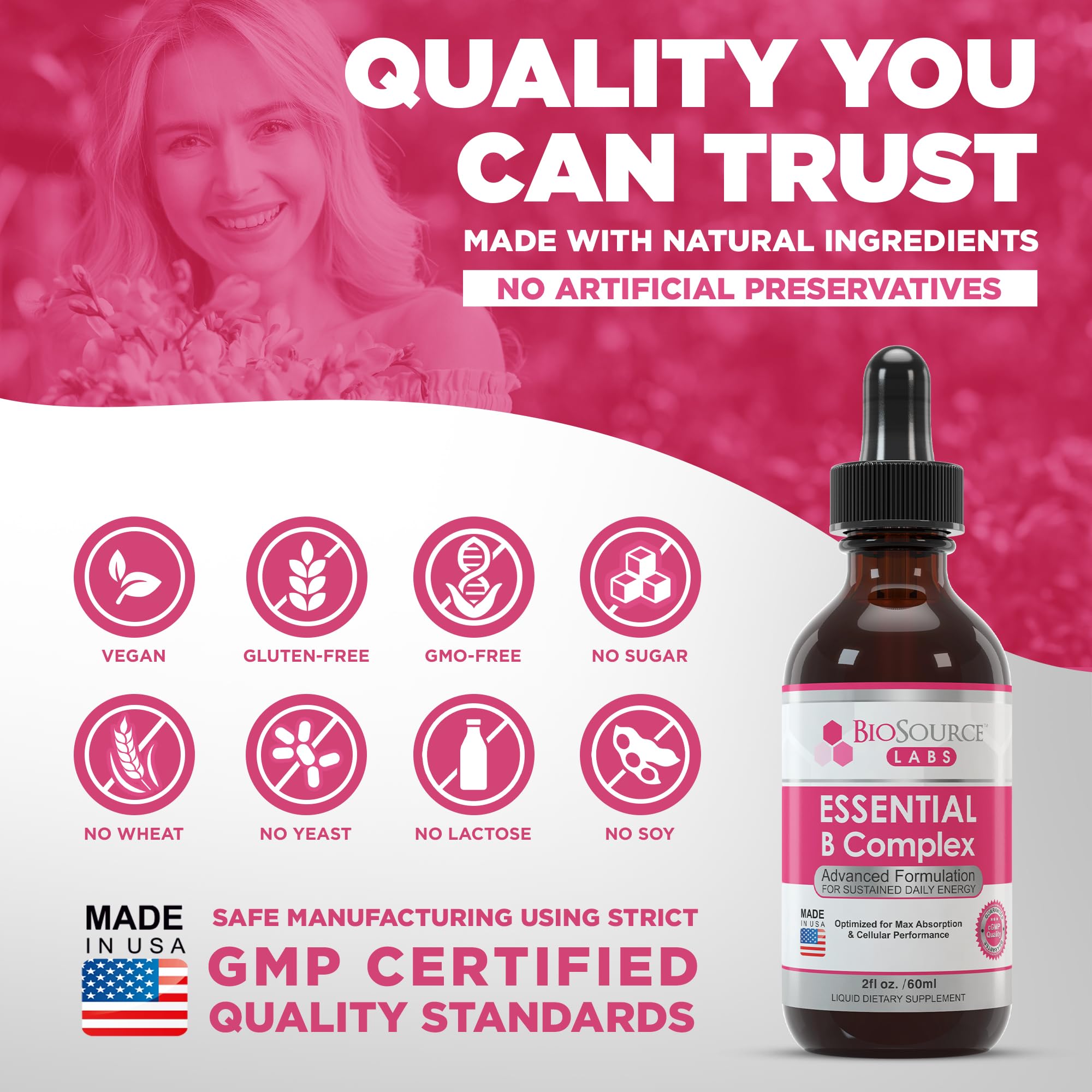 BioSource Labs Essential B Complex - Daily Vegan Vitamin B-Complex Sublingual Liquid BioSource Labs Au supplements