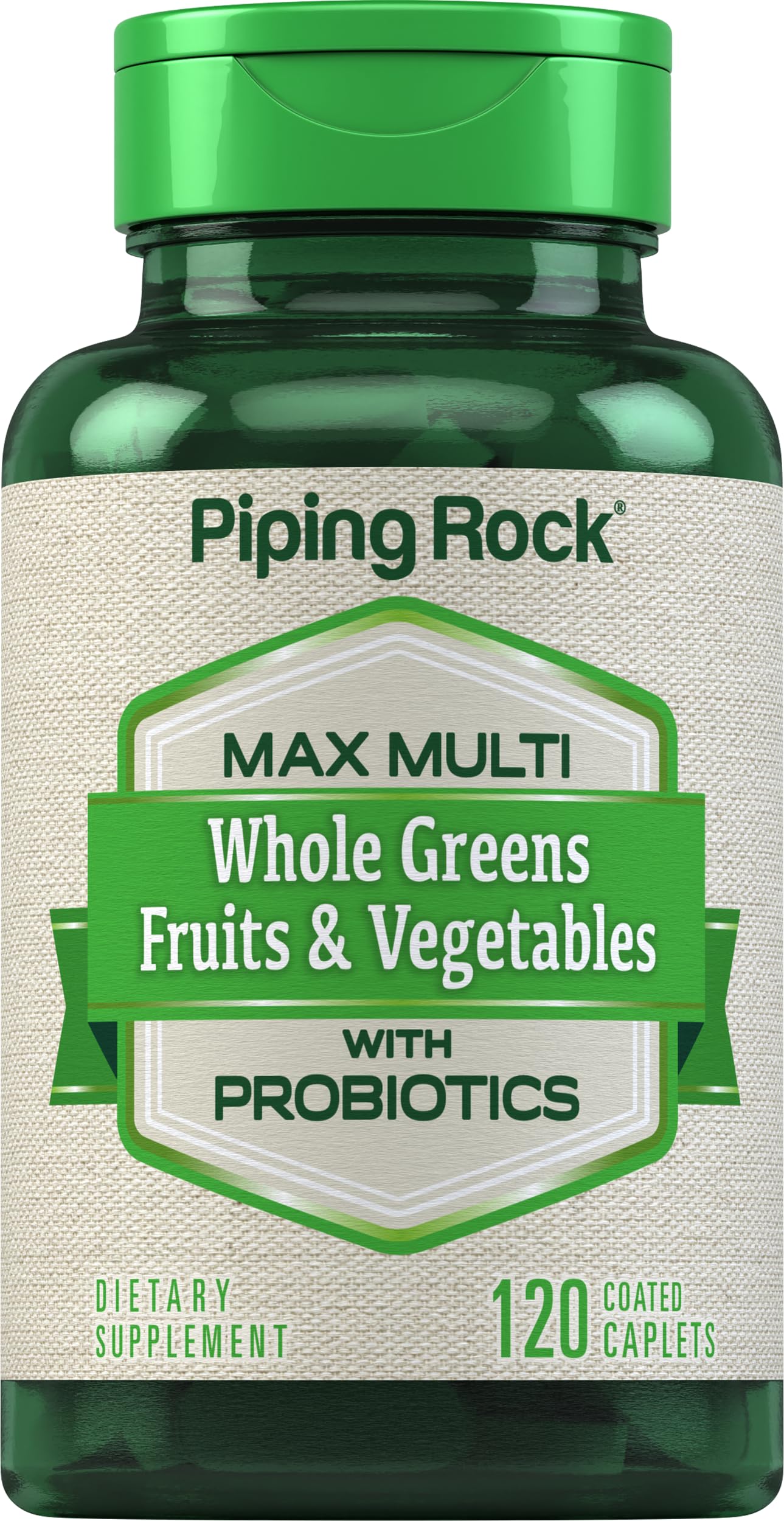 Piping Rock Fruits and Veggies Supplement | 120 Caplets | Fruit and Vegetable Blend with Probiotics | Max Multi Vitamin | Non-GMO, Gluten Free Piping Rock Au supplements