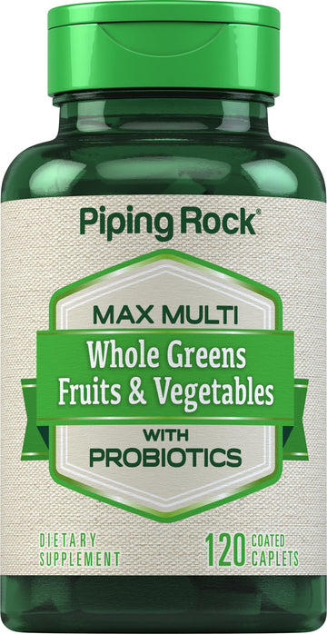 Piping Rock Fruits and Veggies Supplement | 120 Caplets | Fruit and Vegetable Blend with Probiotics | Max Multi Vitamin | Non-GMO, Gluten Free Piping Rock Au supplements