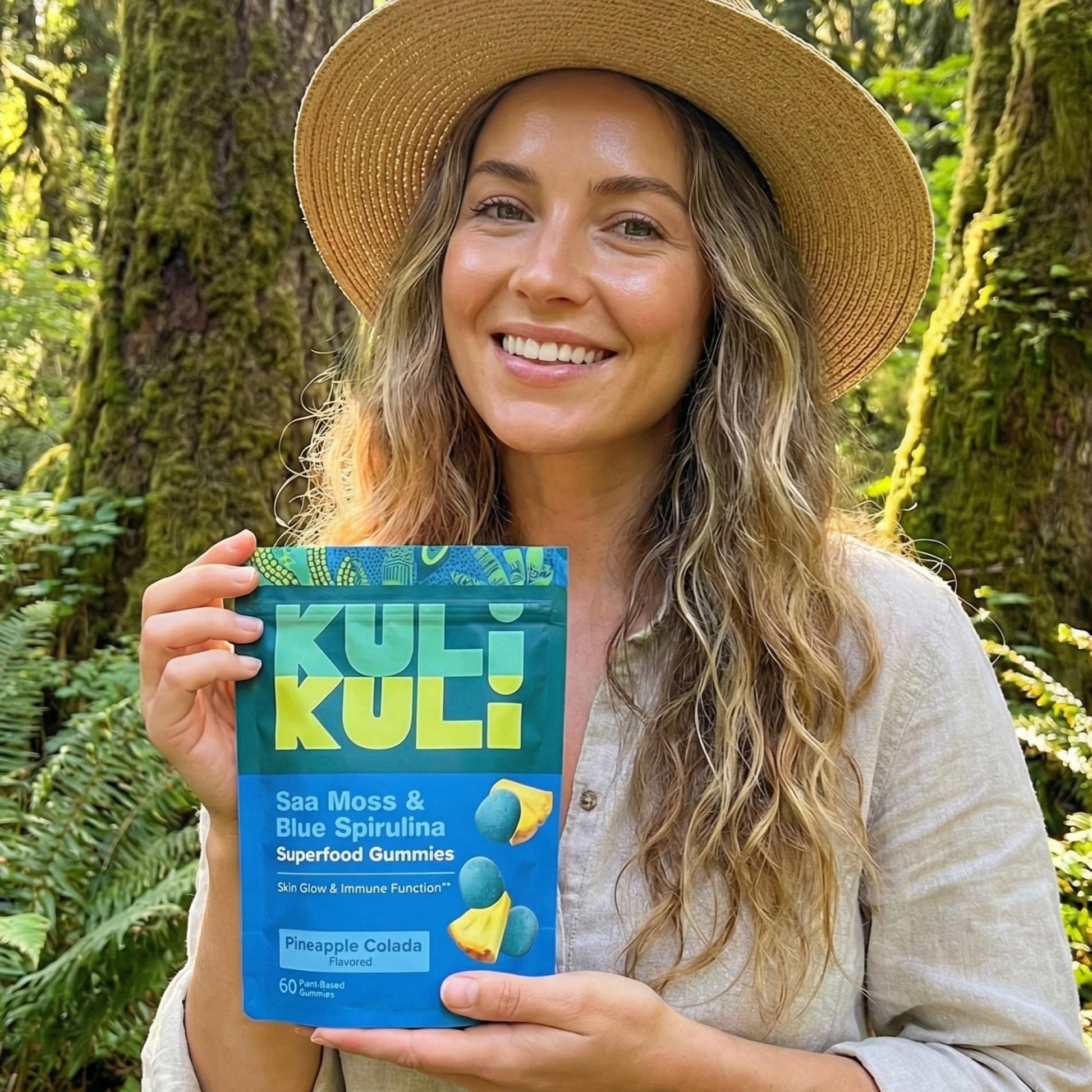 Kuli Kuli Sea Moss & Blue Spirulina Superfood Gummies - Pineapple Colada Flavor, 60 Count - Plant-Based Irish Sea Moss with Baobab & Vitamin C for Skin Glow, Immune Support & Collagen (1 Month Supply) Kuli Kuli Au supplements