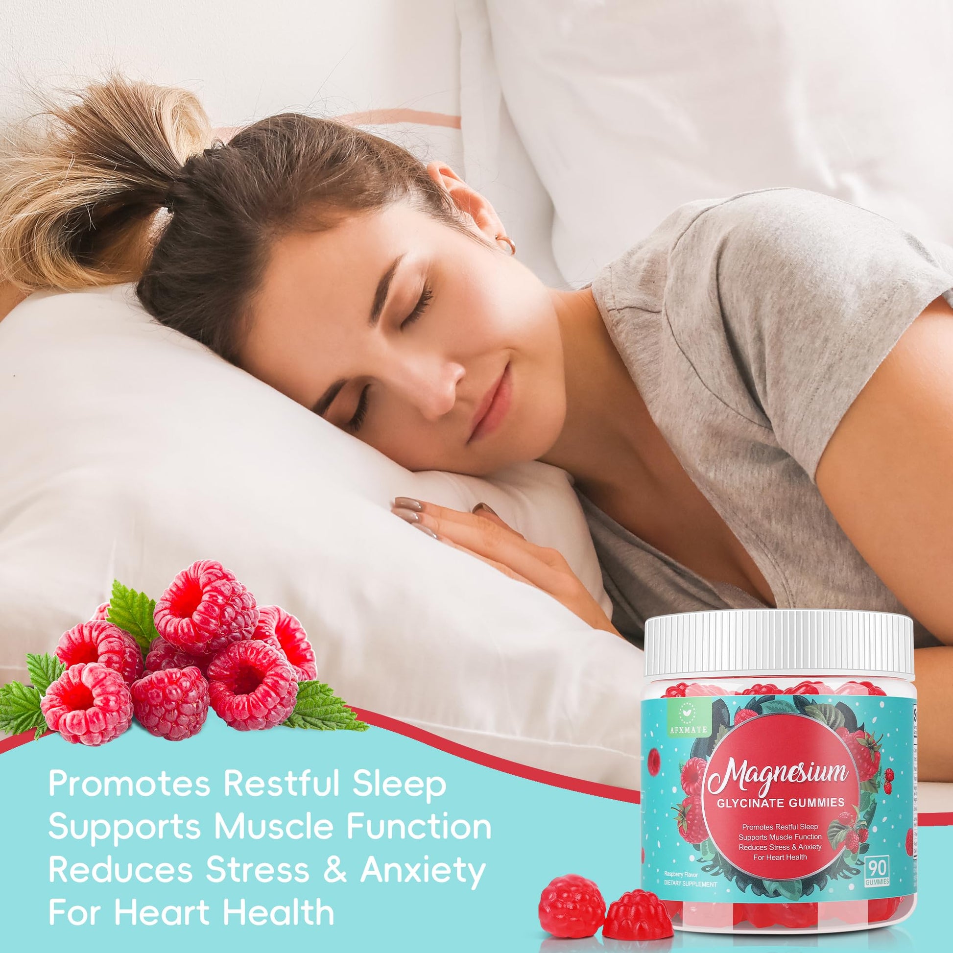 90 Count Magnesium Glycinate Gummies 400 mg - Sugar Free Magnesium Supplement for Adults with Glycinate & Malate, L-Theanine, Ashwagandha, Zinc, Vitamin B6 & D3, Supports Relaxation & Sleep AFXMATE Au supplements