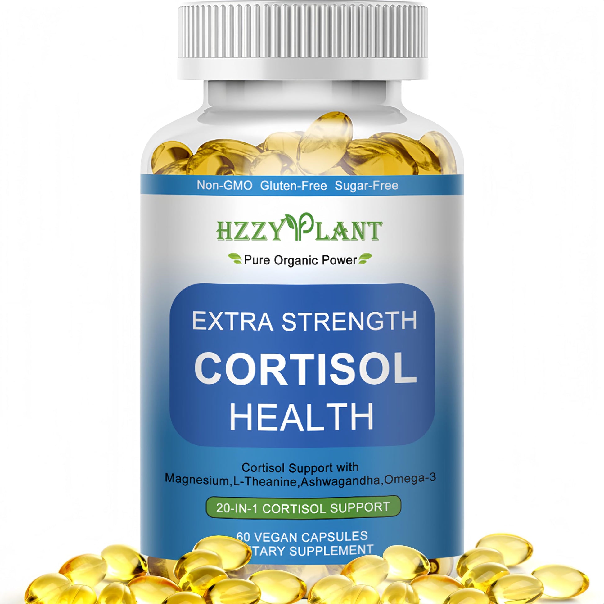 Cortisol Supplements for Women and Men Softgels with Phosphatidylserine Magnesium Ashwagandha L-Theanine,High Absorption Cortisol Detox Capsules for Sleep Relaxation Stress Relief,Non-GMO,60 Servings HZZYPLANT Au supplements