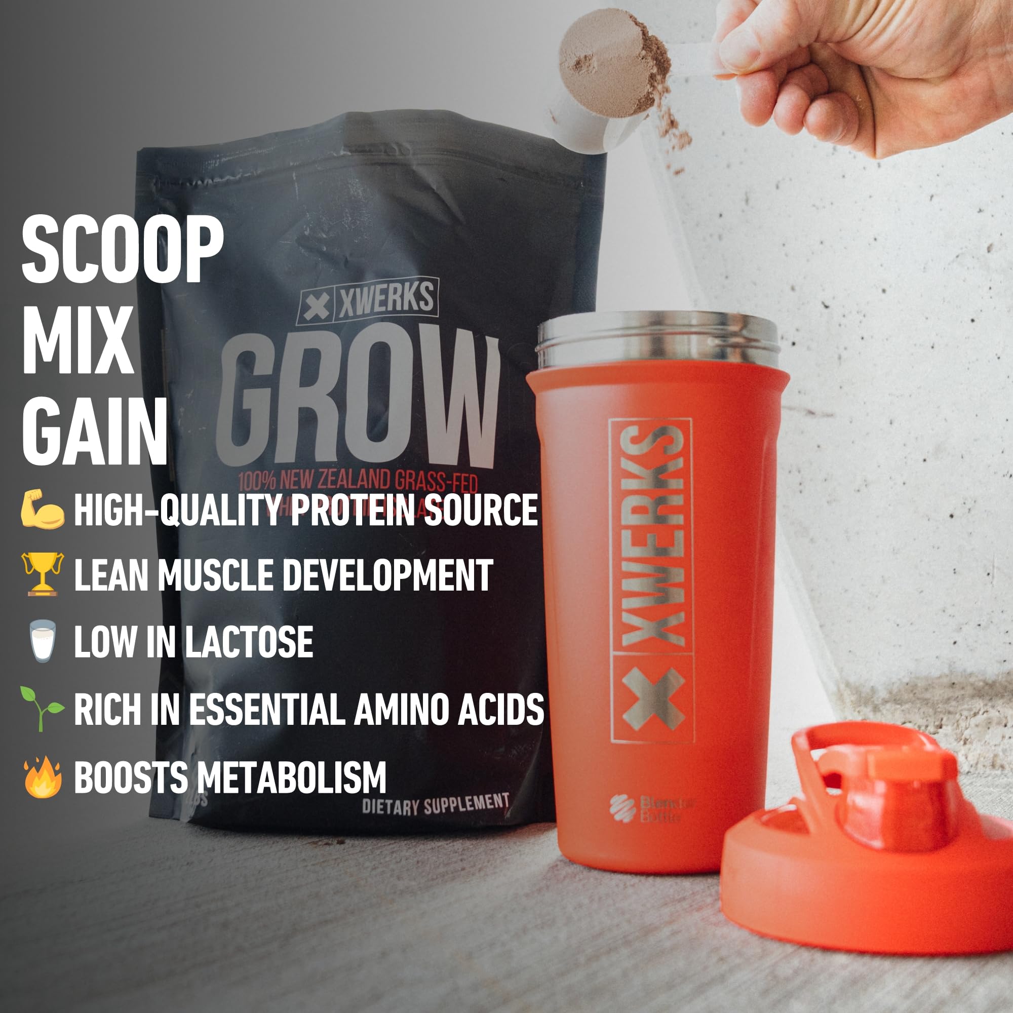 Xwerks Grow 100% New Zealand Grass-Fed Whey Protein - 25g of Pure Isolate Protein Xwerks Au supplements